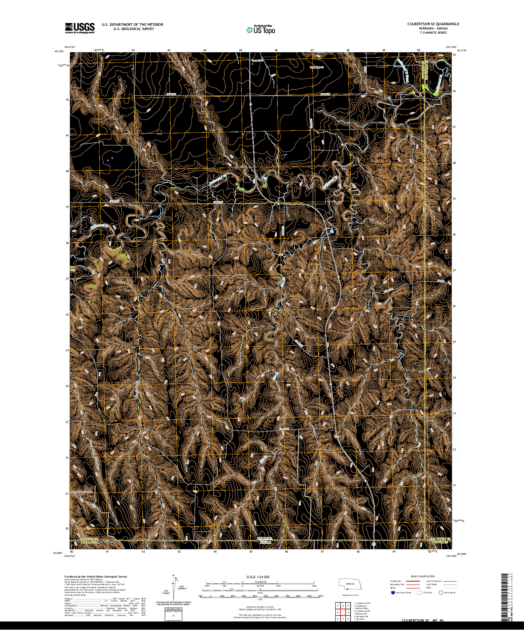 USGS US TOPO 7.5-MINUTE MAP FOR CULBERTSON SE, NE,KS 2021