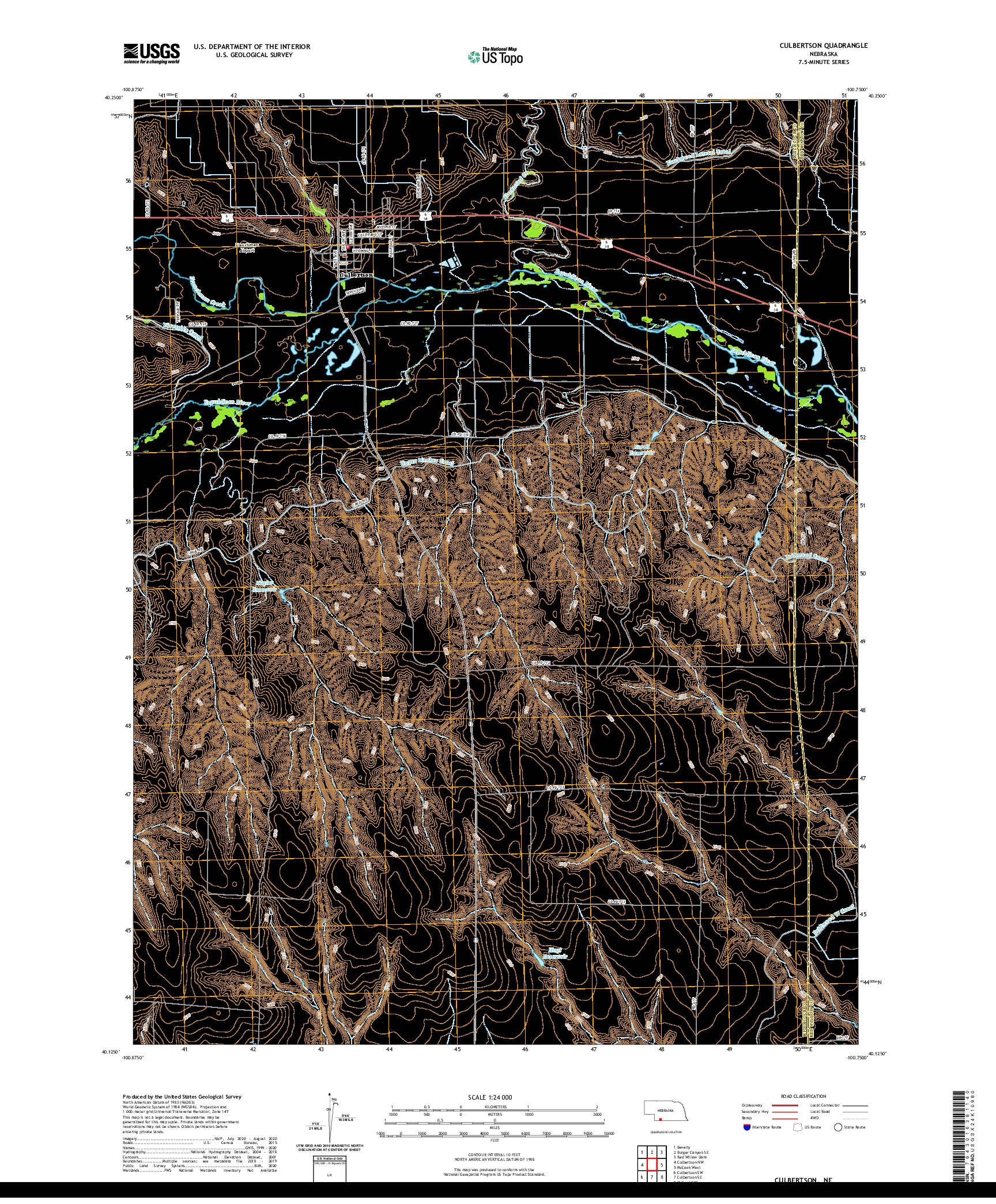 USGS US TOPO 7.5-MINUTE MAP FOR CULBERTSON, NE 2021