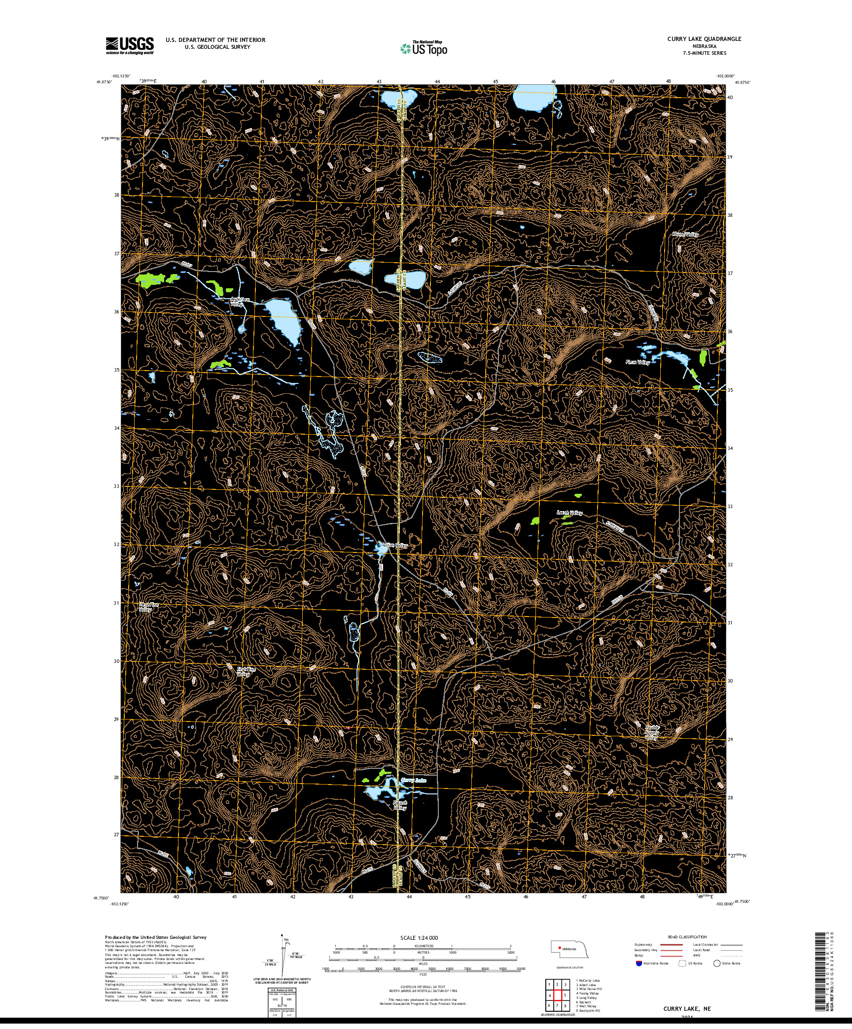 USGS US TOPO 7.5-MINUTE MAP FOR CURRY LAKE, NE 2021