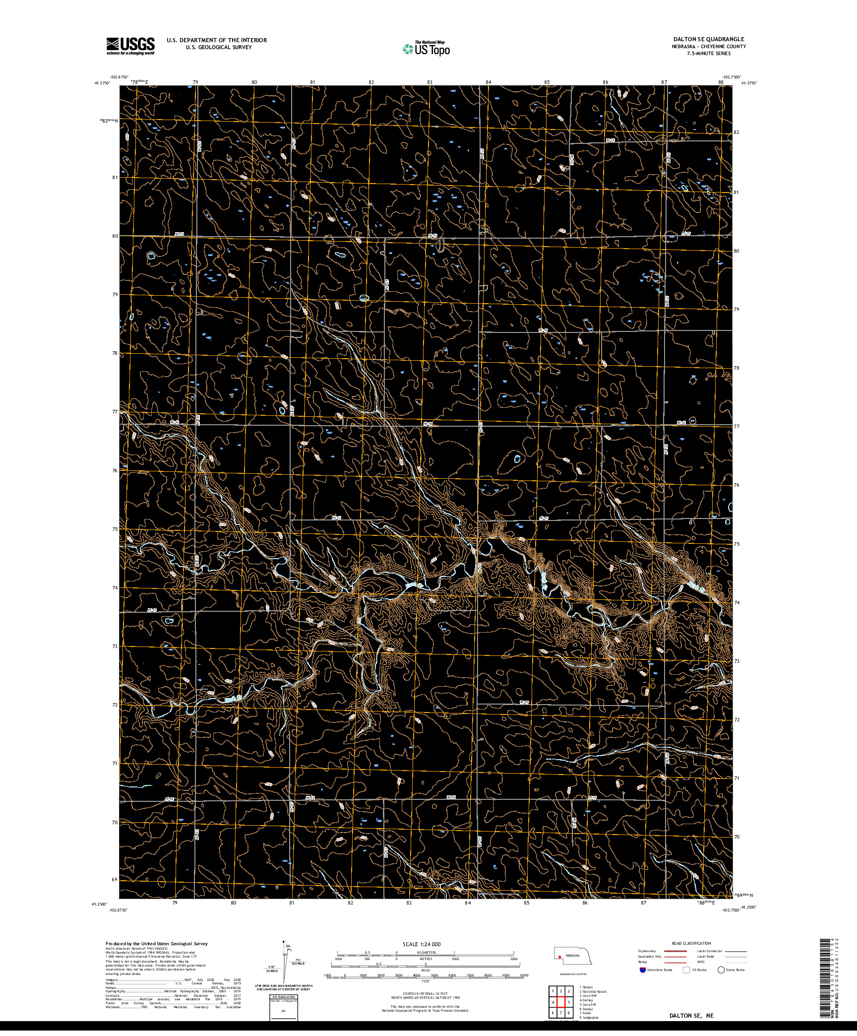 USGS US TOPO 7.5-MINUTE MAP FOR DALTON SE, NE 2021