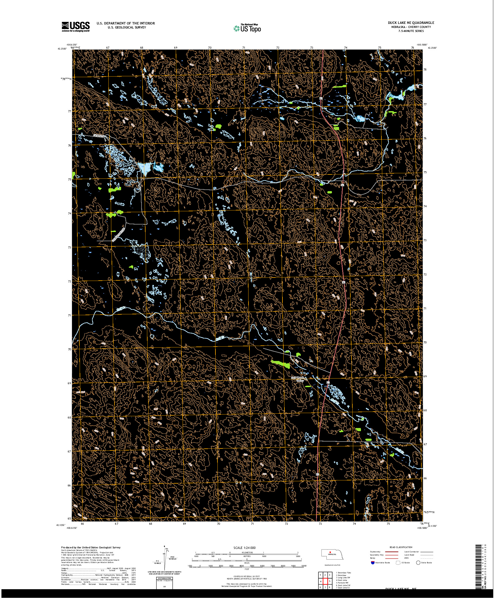 USGS US TOPO 7.5-MINUTE MAP FOR DUCK LAKE NE, NE 2021