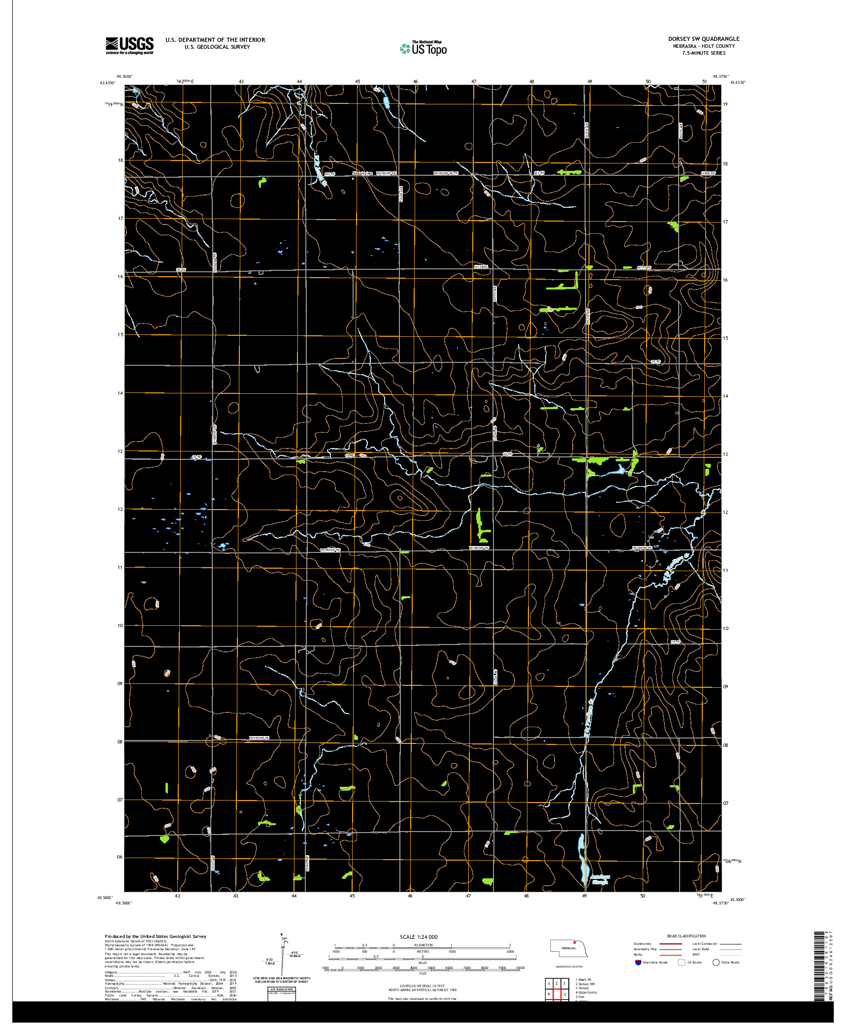 USGS US TOPO 7.5-MINUTE MAP FOR DORSEY SW, NE 2021
