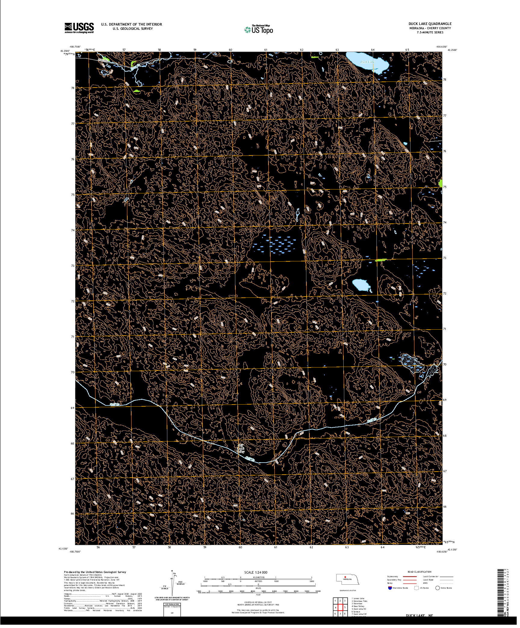 USGS US TOPO 7.5-MINUTE MAP FOR DUCK LAKE, NE 2021