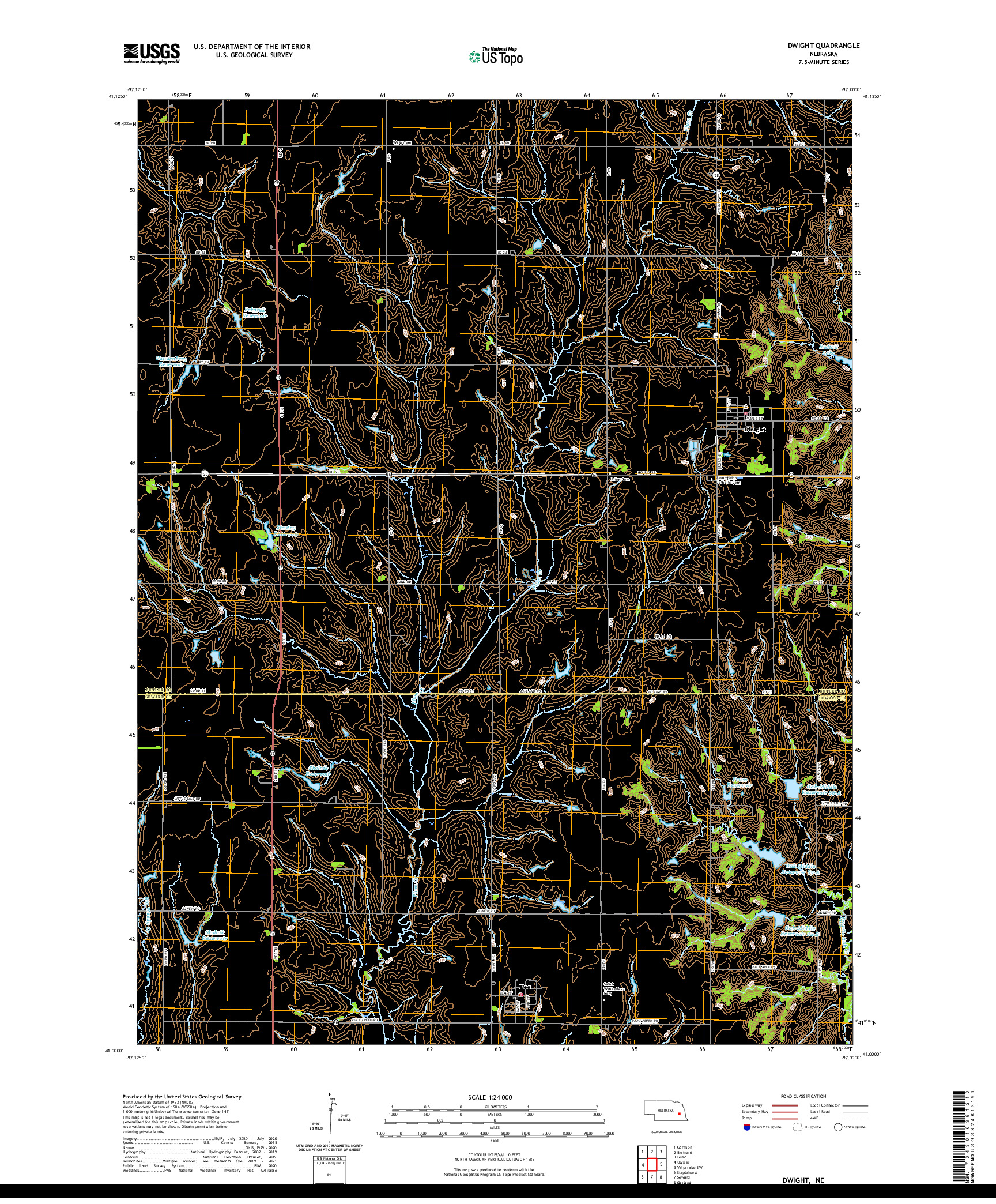 USGS US TOPO 7.5-MINUTE MAP FOR DWIGHT, NE 2021