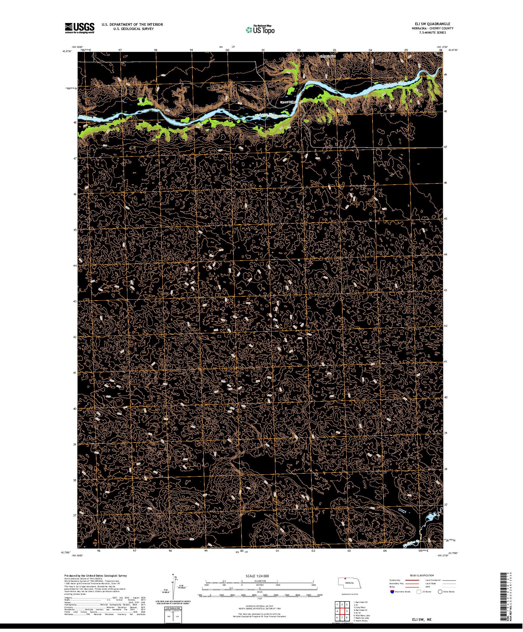 USGS US TOPO 7.5-MINUTE MAP FOR ELI SW, NE 2021