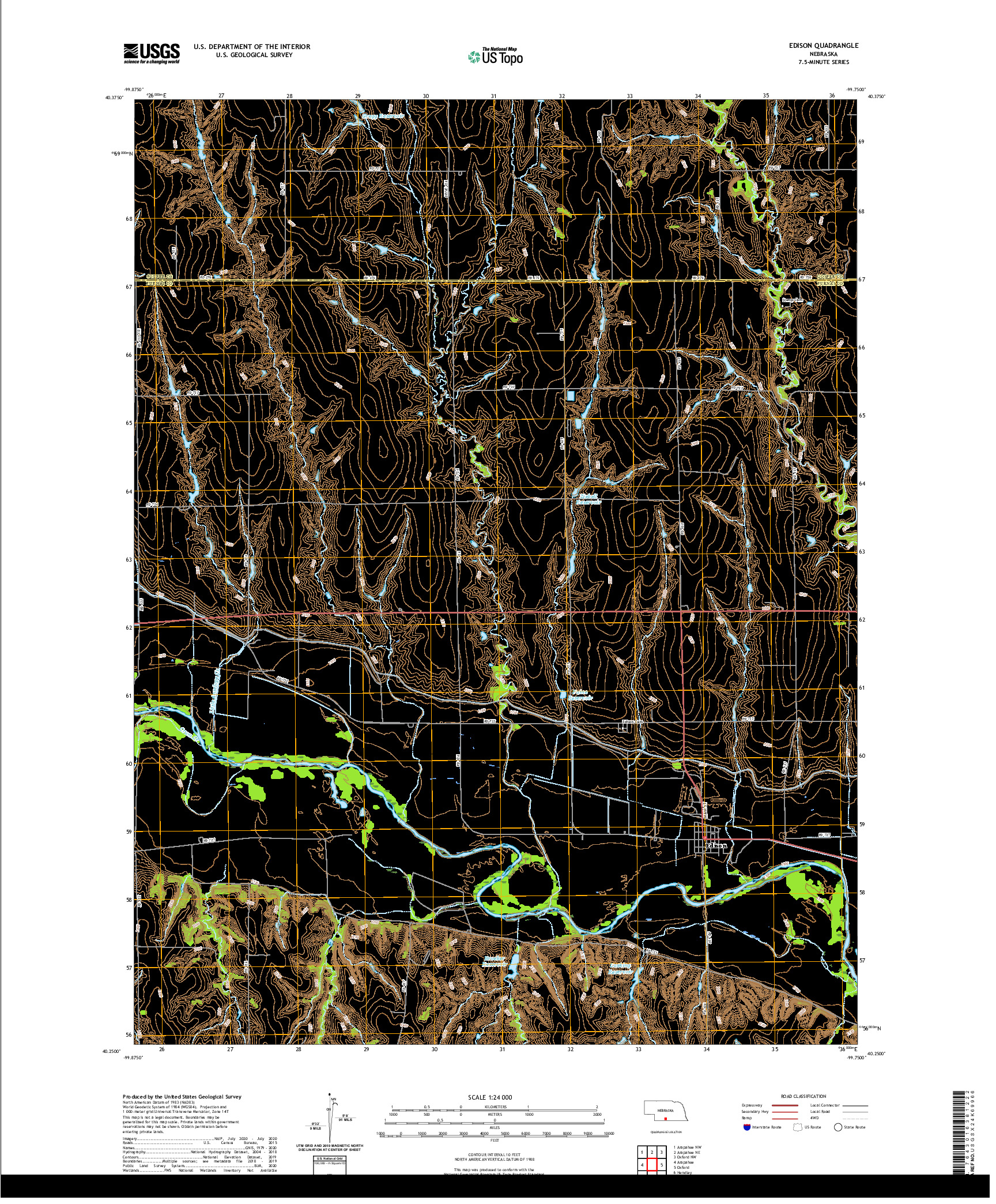 USGS US TOPO 7.5-MINUTE MAP FOR EDISON, NE 2021