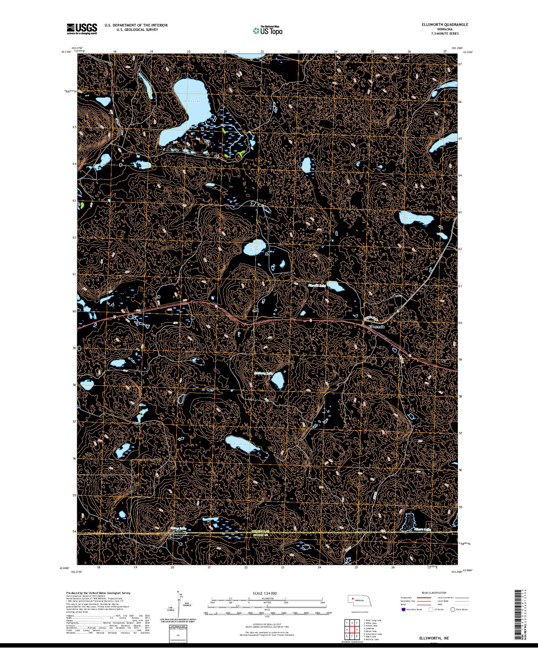 USGS US TOPO 7.5-MINUTE MAP FOR ELLSWORTH, NE 2021