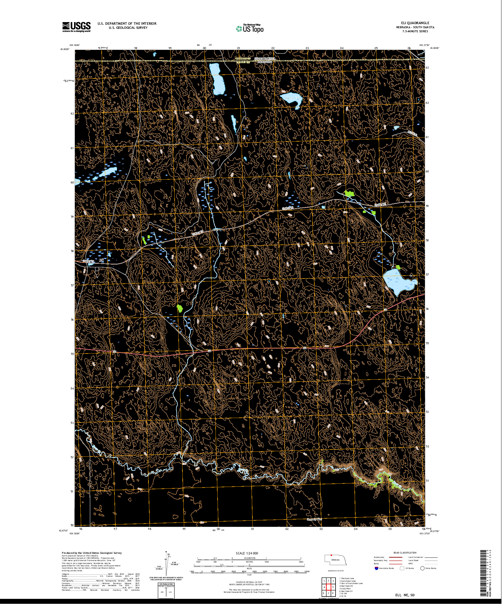 USGS US TOPO 7.5-MINUTE MAP FOR ELI, NE,SD 2021