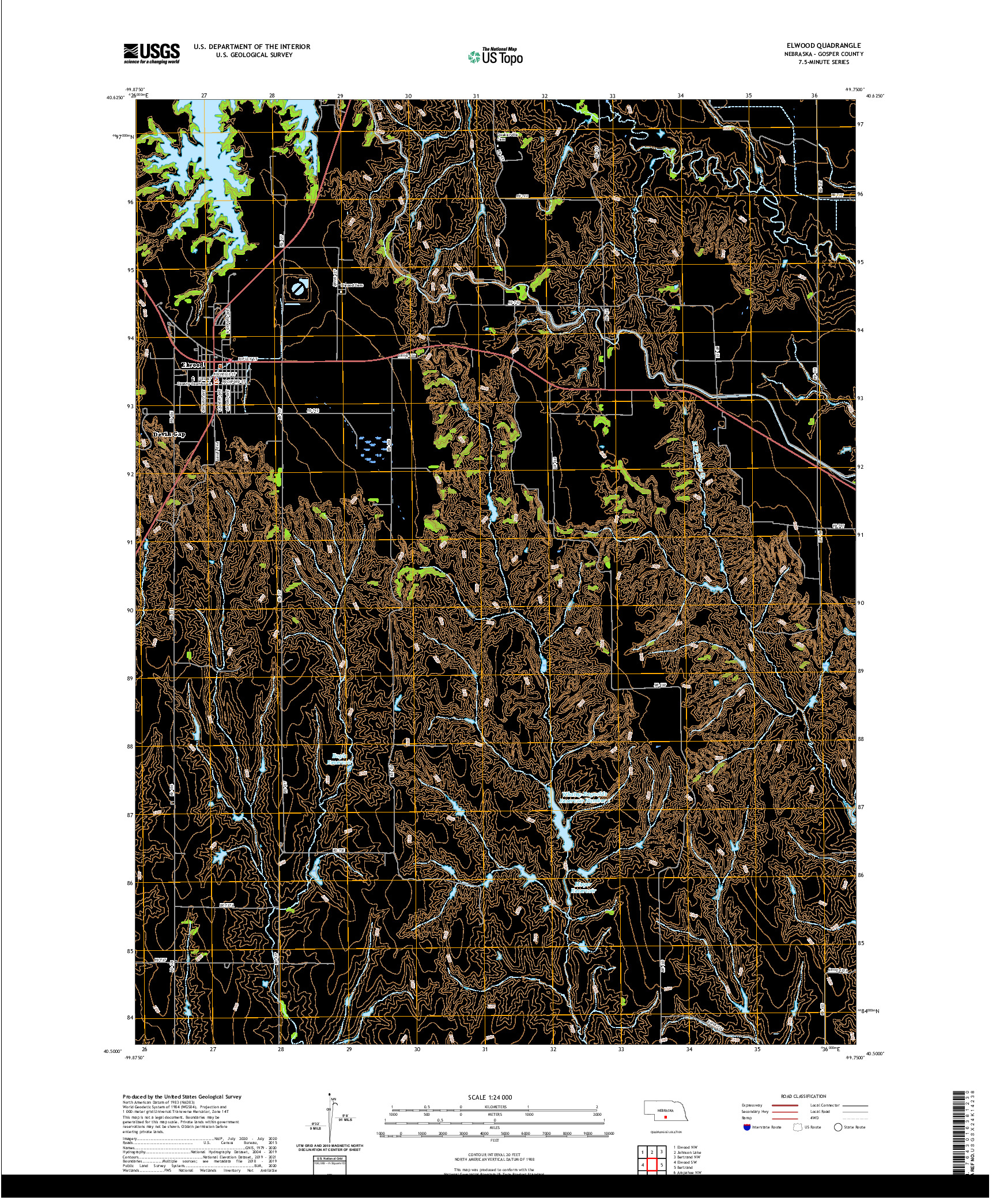 USGS US TOPO 7.5-MINUTE MAP FOR ELWOOD, NE 2021