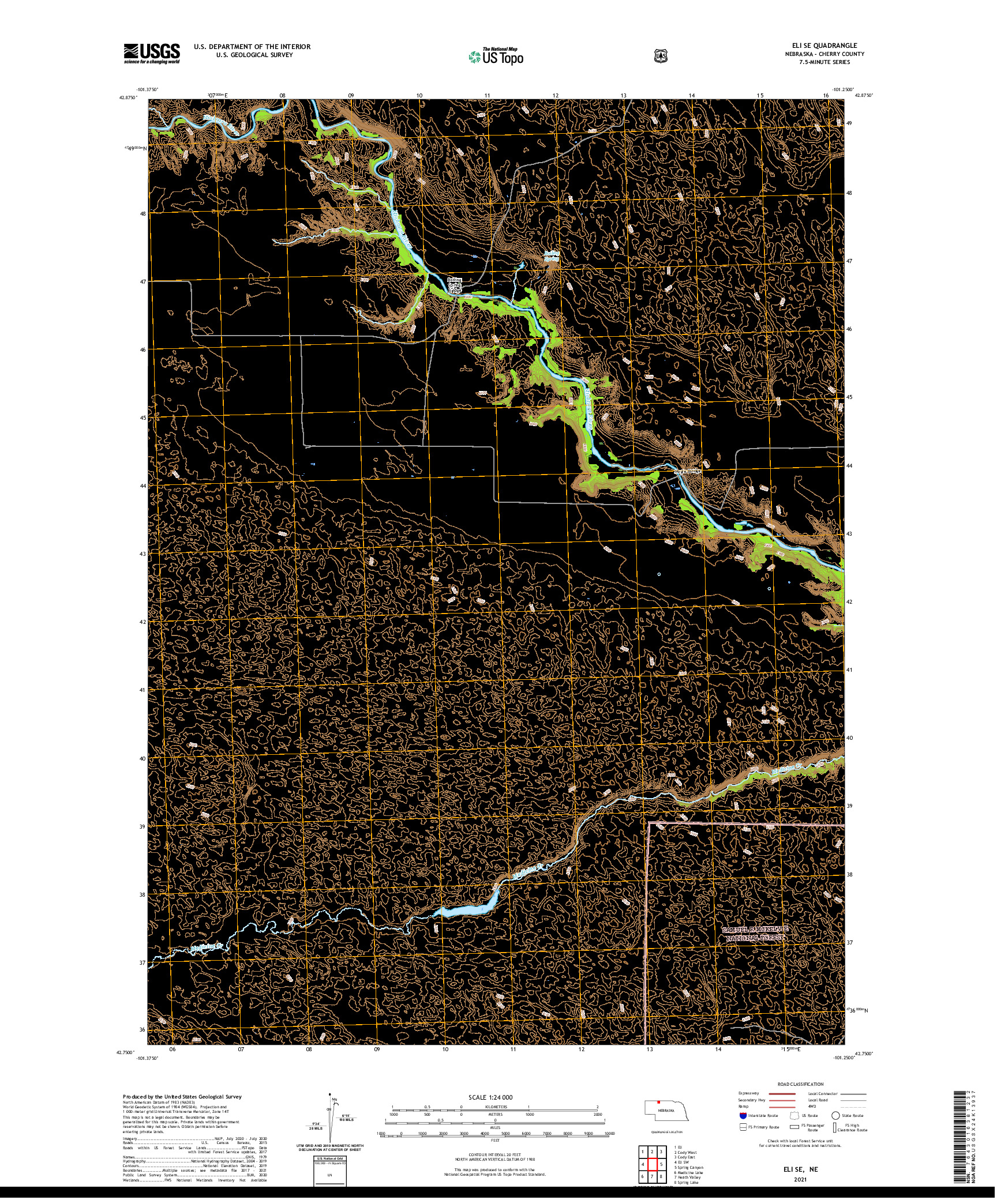 US TOPO 7.5-MINUTE MAP FOR ELI SE, NE