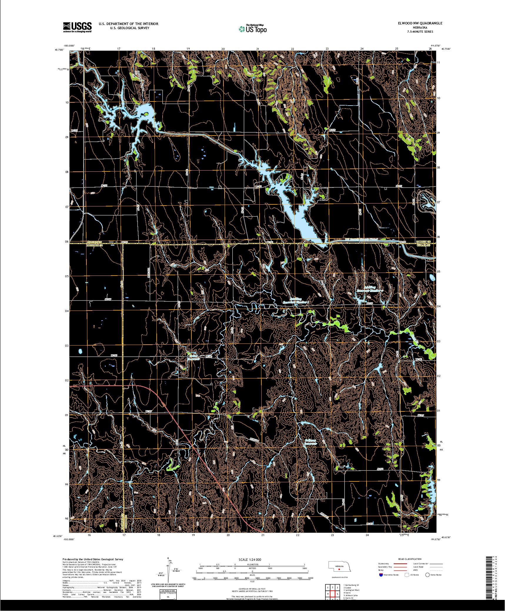 USGS US TOPO 7.5-MINUTE MAP FOR ELWOOD NW, NE 2021