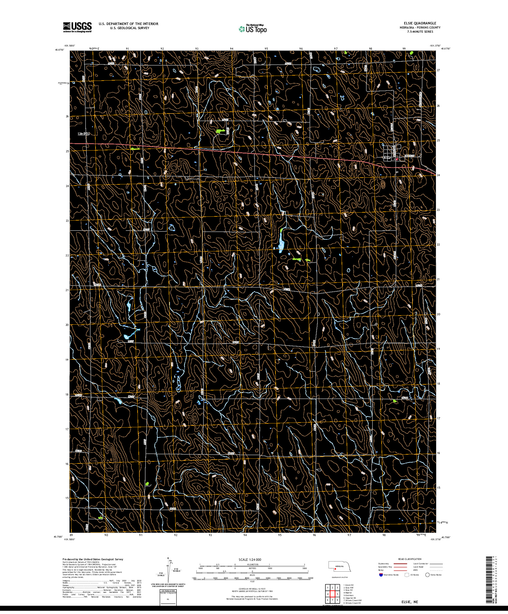 USGS US TOPO 7.5-MINUTE MAP FOR ELSIE, NE 2021