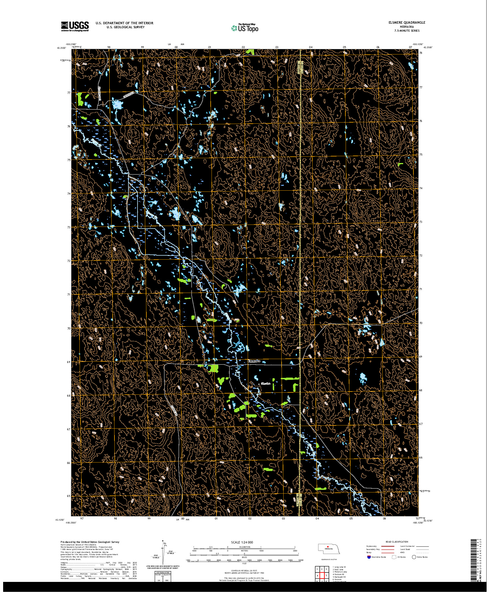 USGS US TOPO 7.5-MINUTE MAP FOR ELSMERE, NE 2021