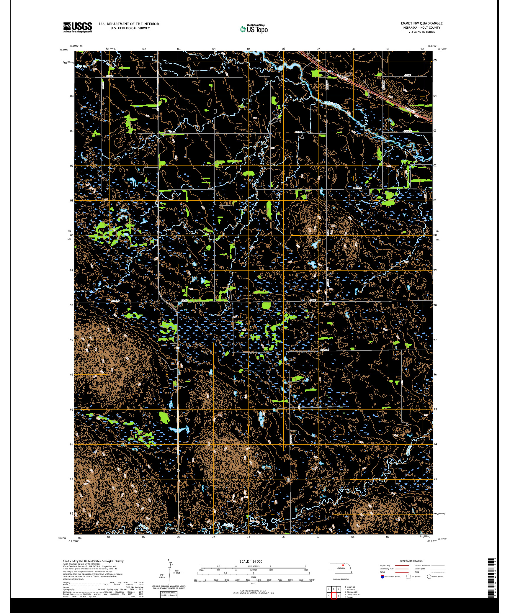 USGS US TOPO 7.5-MINUTE MAP FOR EMMET NW, NE 2021