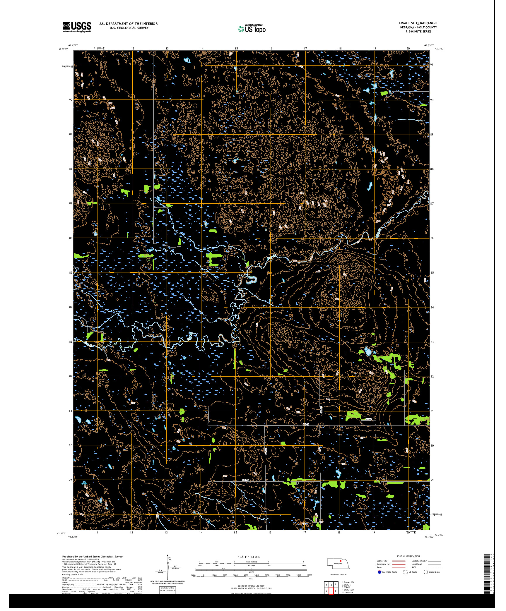 USGS US TOPO 7.5-MINUTE MAP FOR EMMET SE, NE 2021