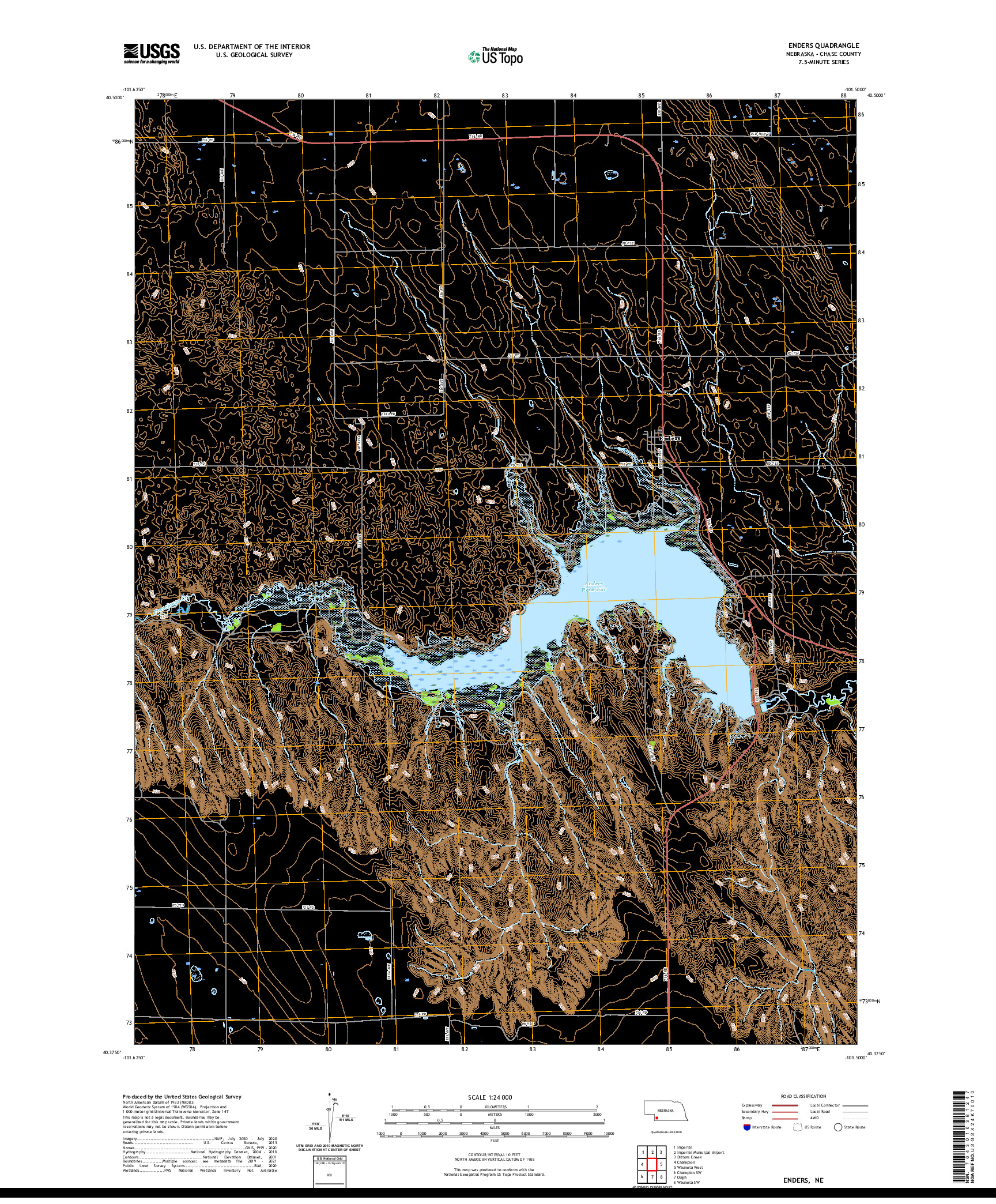 USGS US TOPO 7.5-MINUTE MAP FOR ENDERS, NE 2021