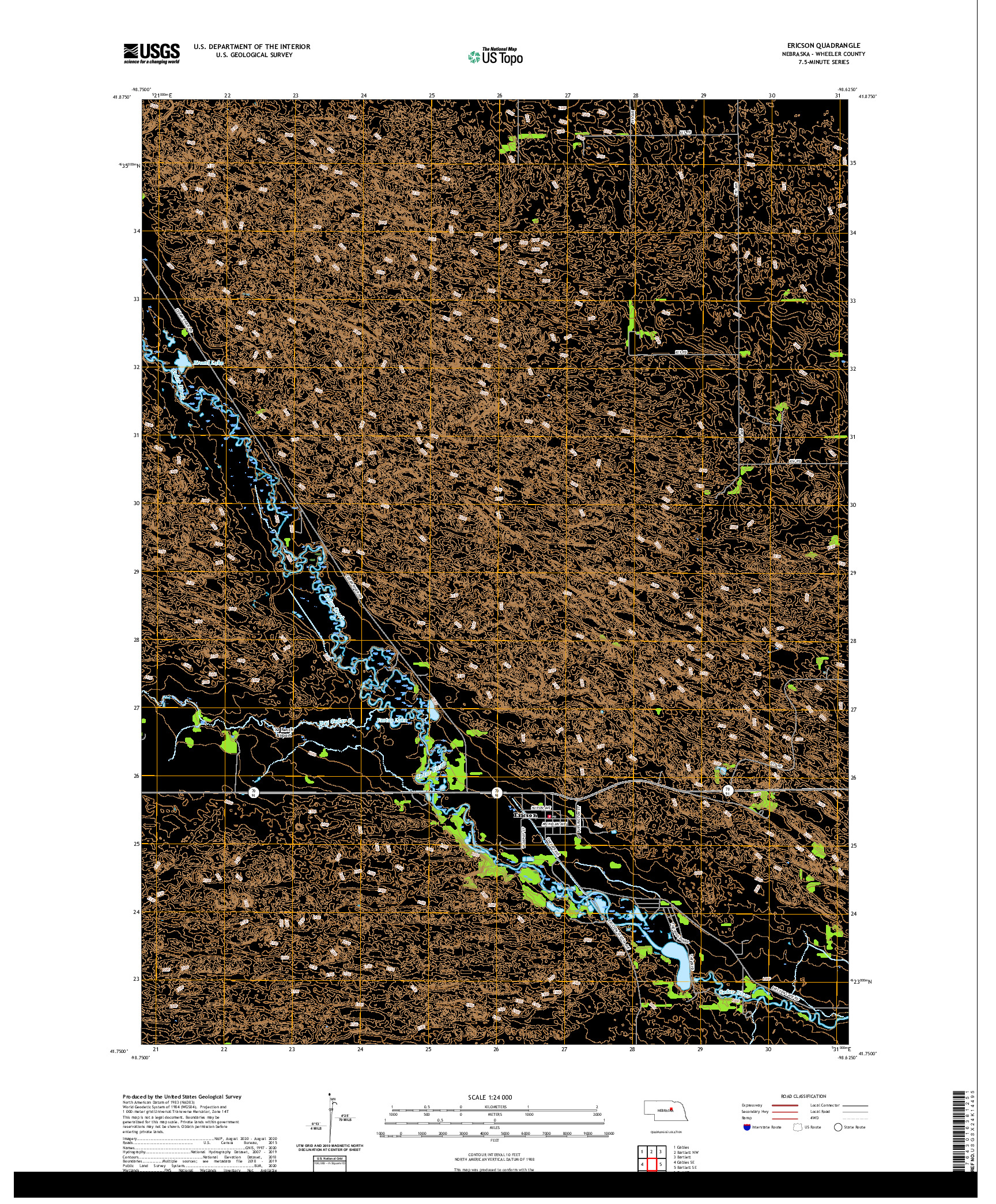USGS US TOPO 7.5-MINUTE MAP FOR ERICSON, NE 2021