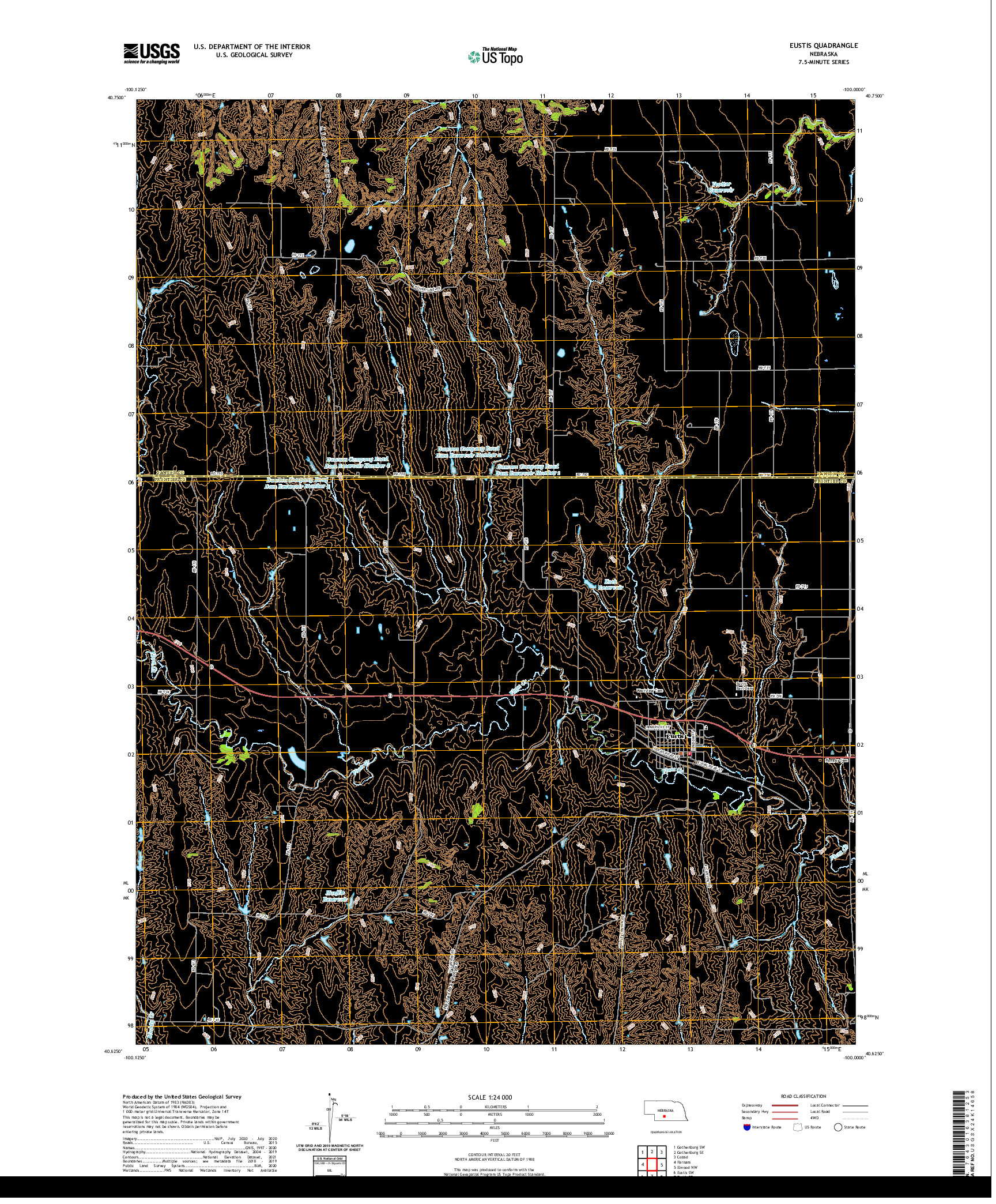 USGS US TOPO 7.5-MINUTE MAP FOR EUSTIS, NE 2021