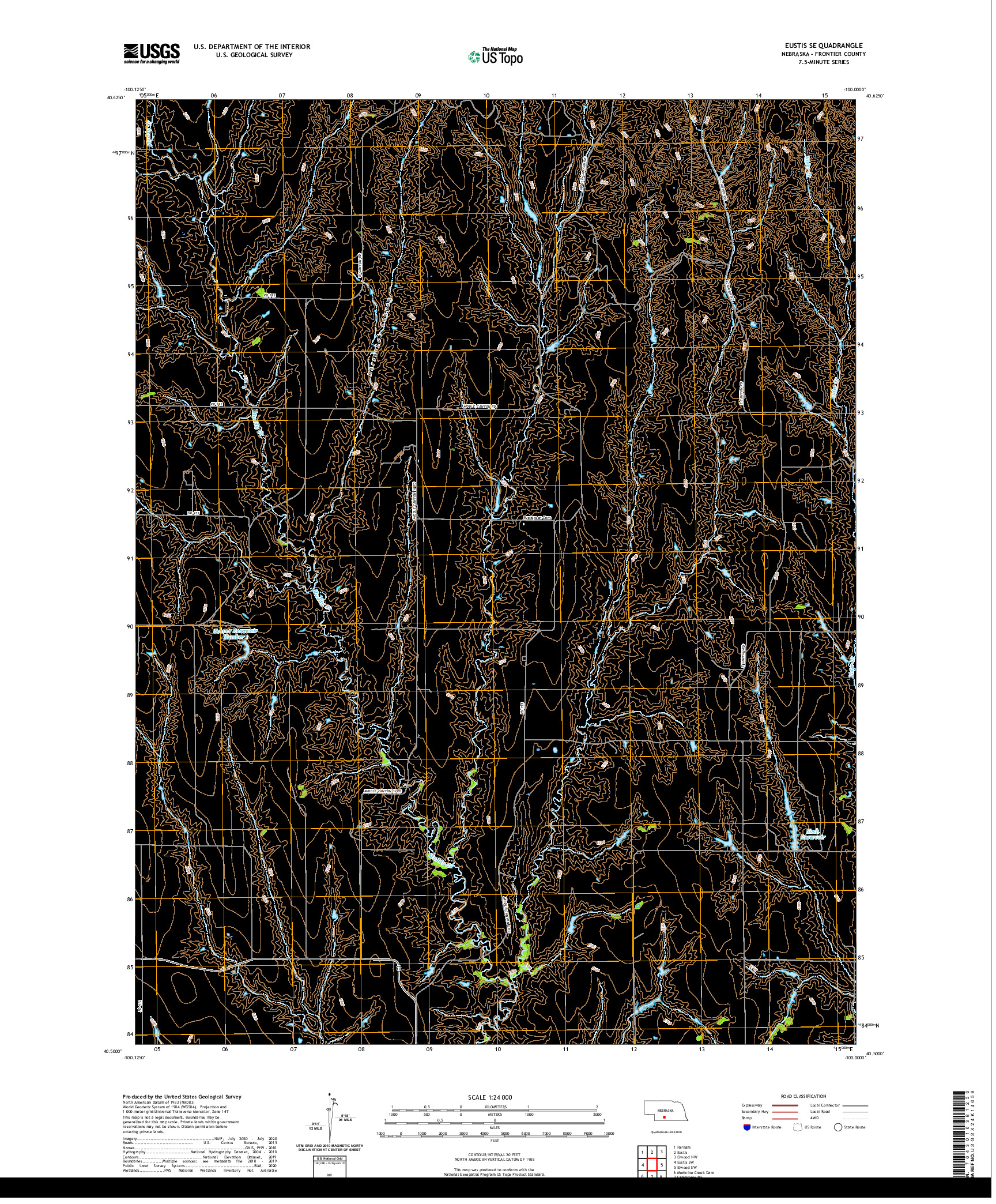USGS US TOPO 7.5-MINUTE MAP FOR EUSTIS SE, NE 2021