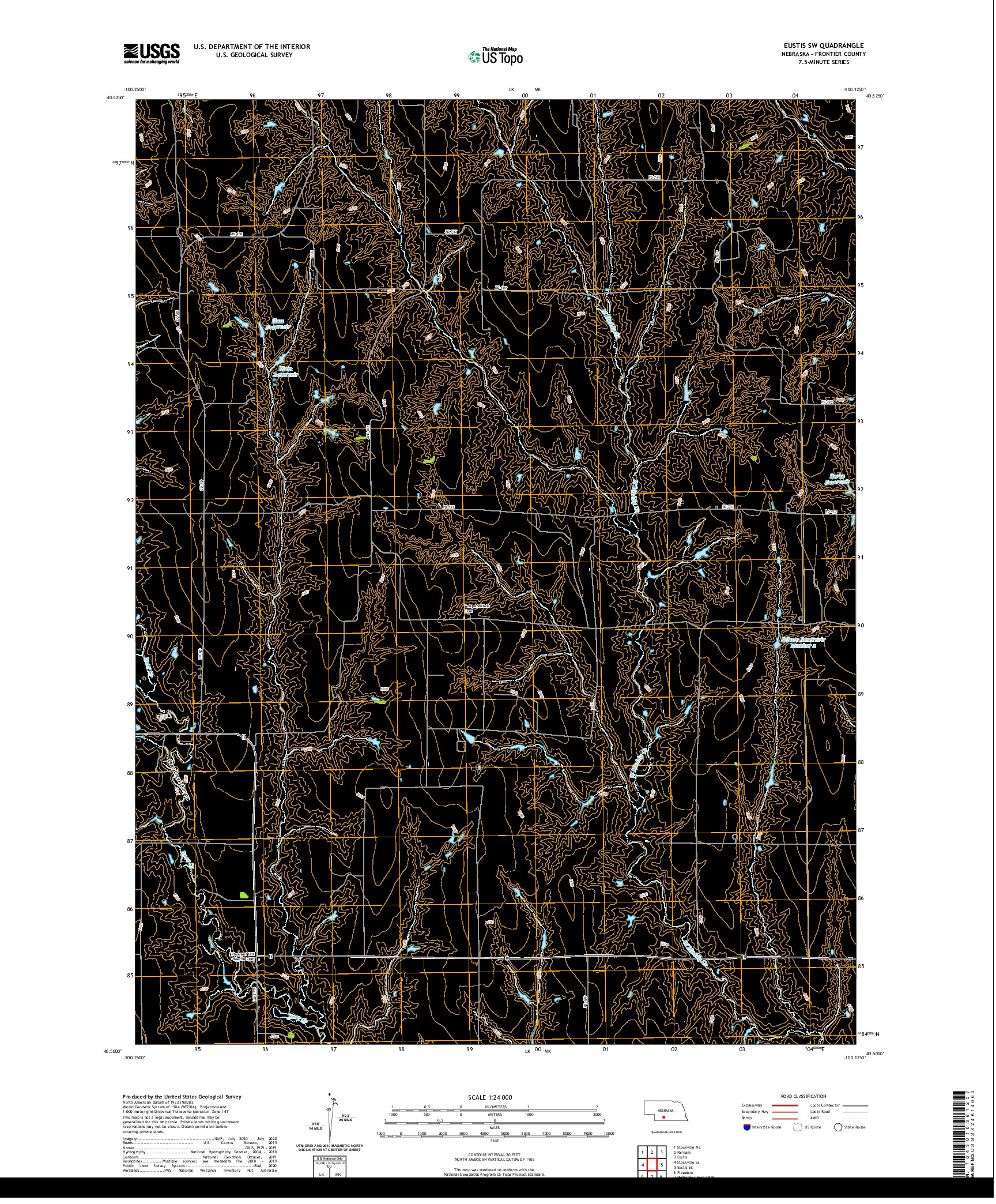 USGS US TOPO 7.5-MINUTE MAP FOR EUSTIS SW, NE 2021