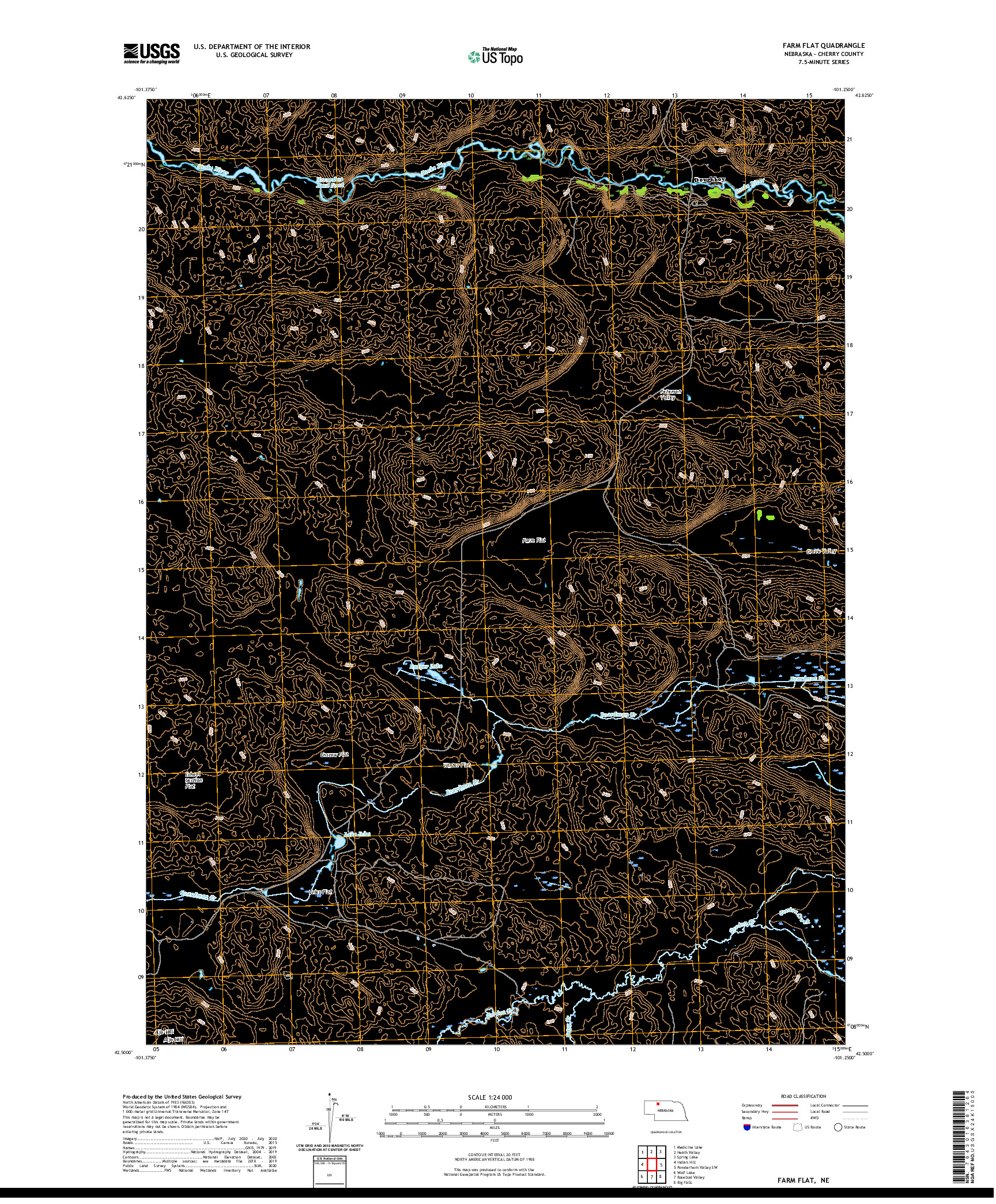 USGS US TOPO 7.5-MINUTE MAP FOR FARM FLAT, NE 2021
