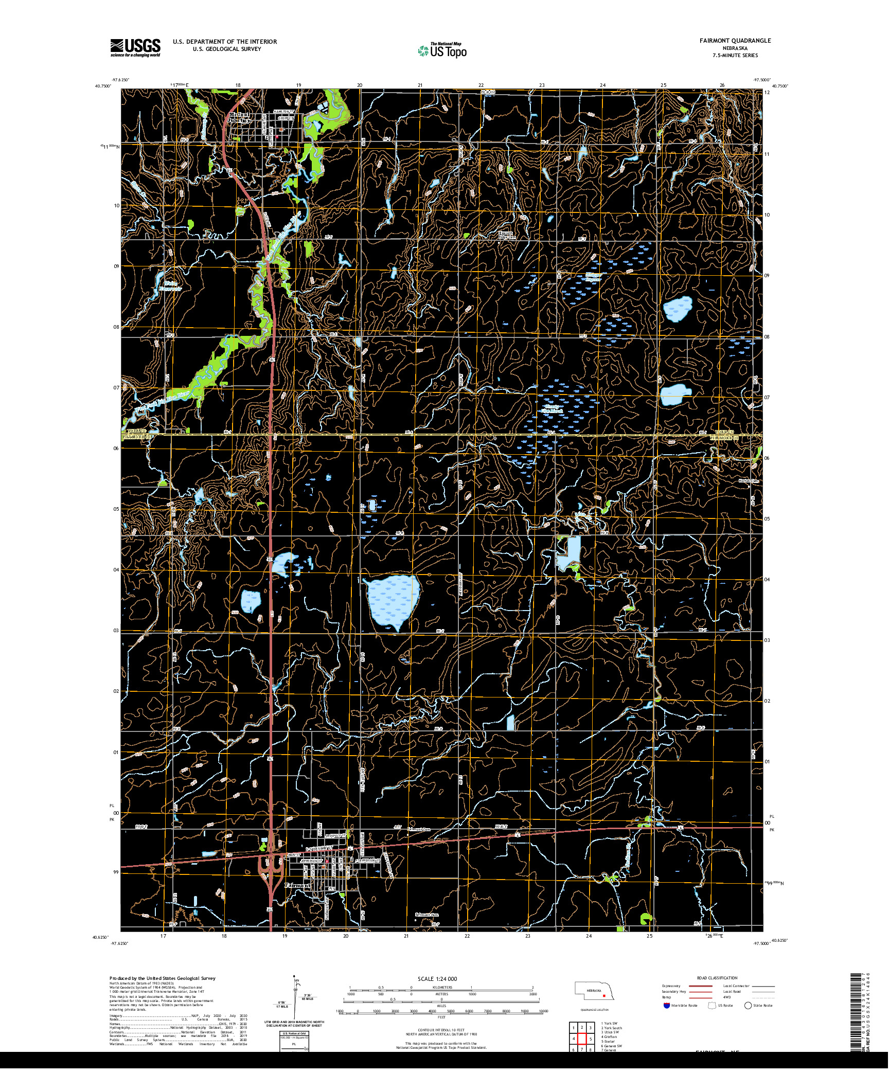 USGS US TOPO 7.5-MINUTE MAP FOR FAIRMONT, NE 2021