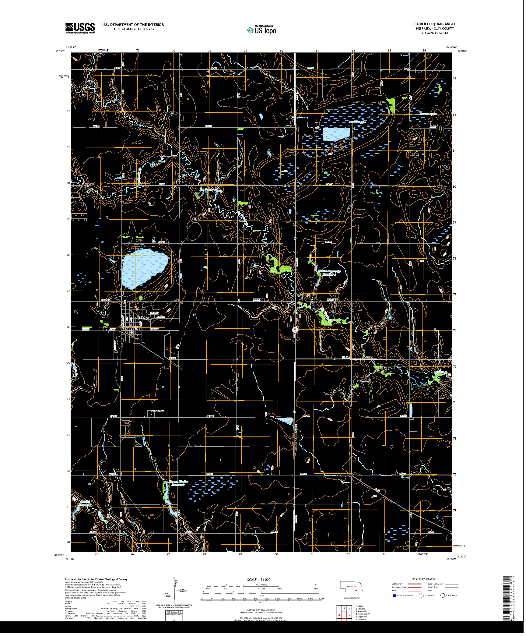 USGS US TOPO 7.5-MINUTE MAP FOR FAIRFIELD, NE 2021