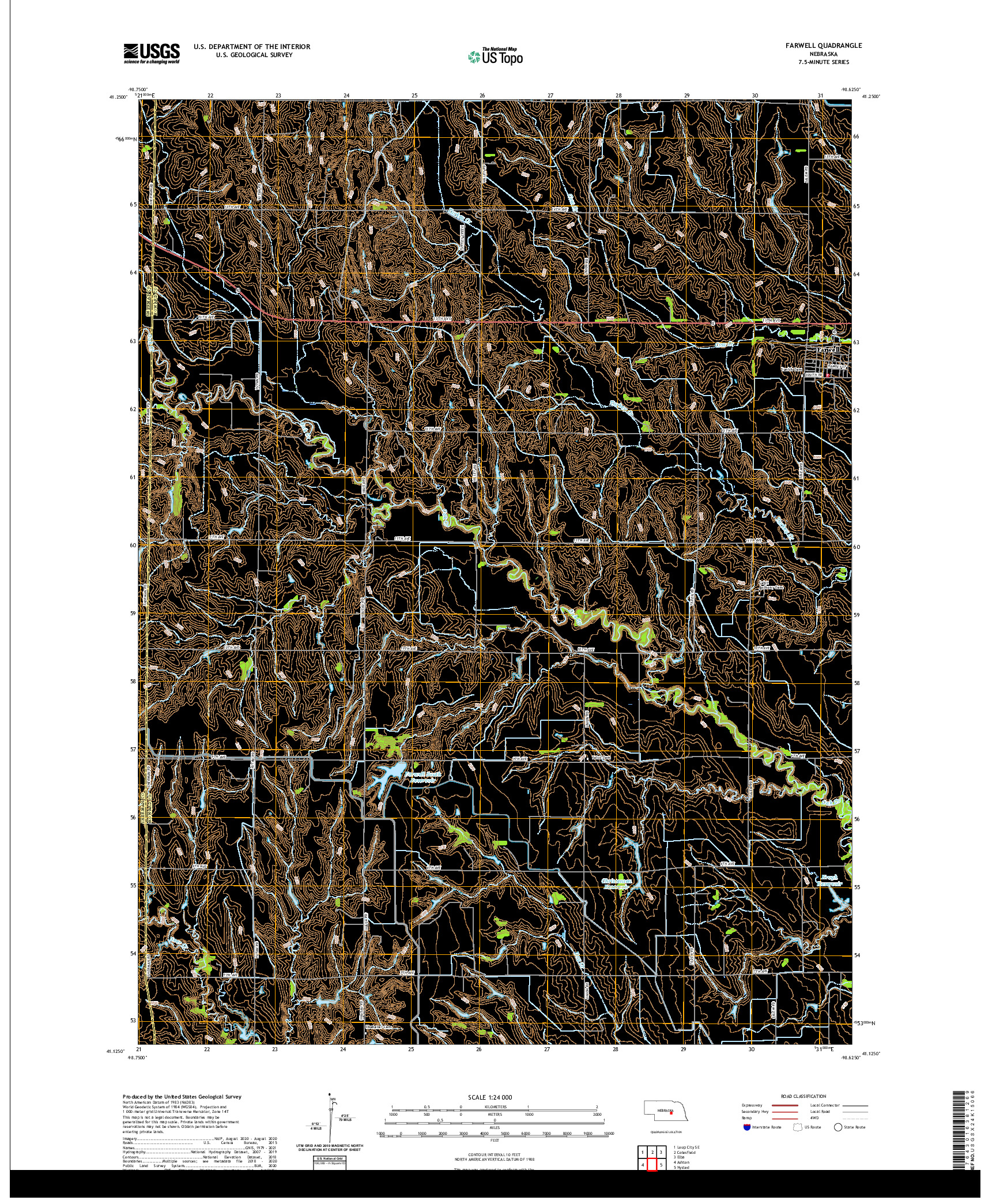 USGS US TOPO 7.5-MINUTE MAP FOR FARWELL, NE 2021