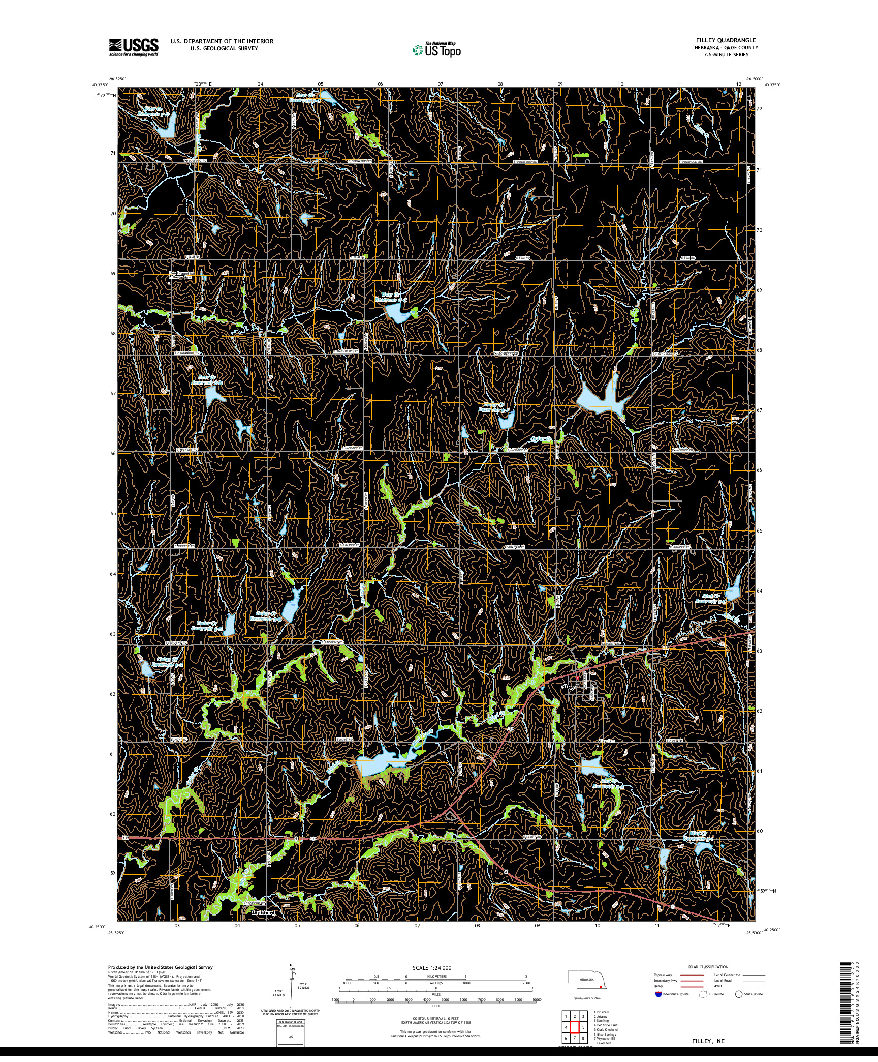 USGS US TOPO 7.5-MINUTE MAP FOR FILLEY, NE 2021