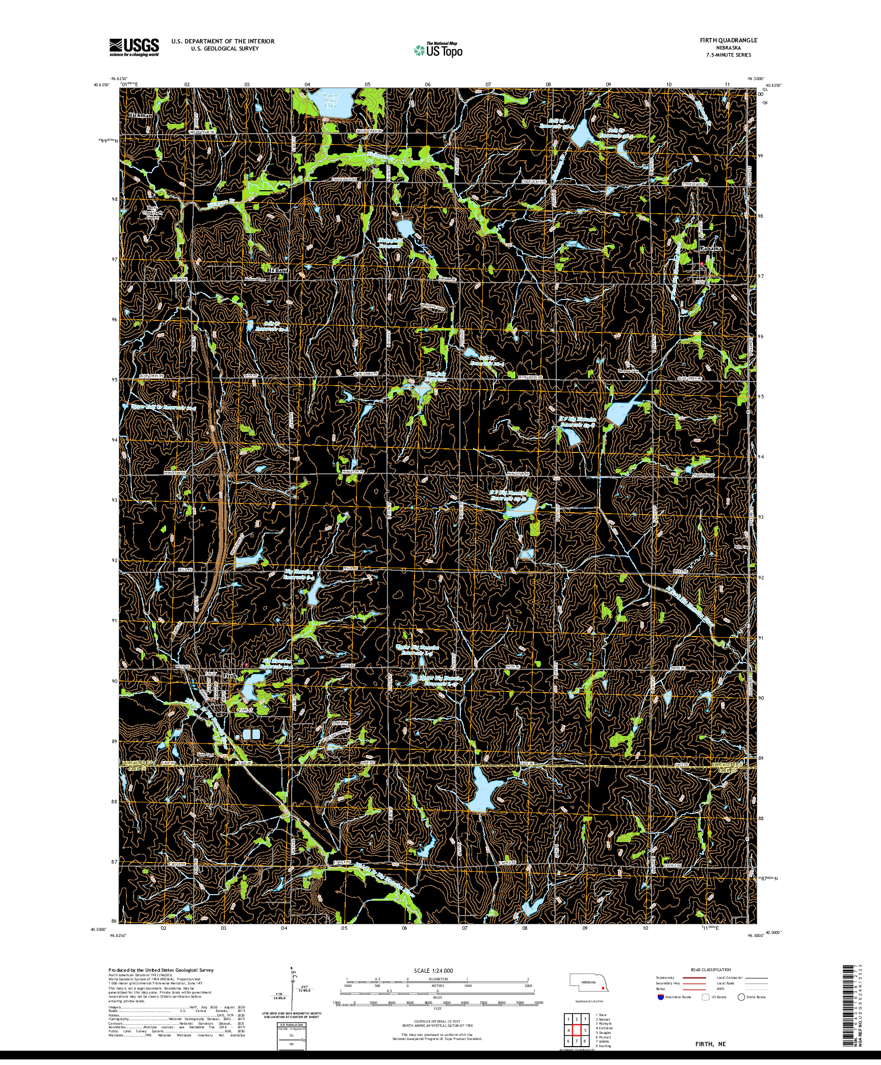 USGS US TOPO 7.5-MINUTE MAP FOR FIRTH, NE 2021