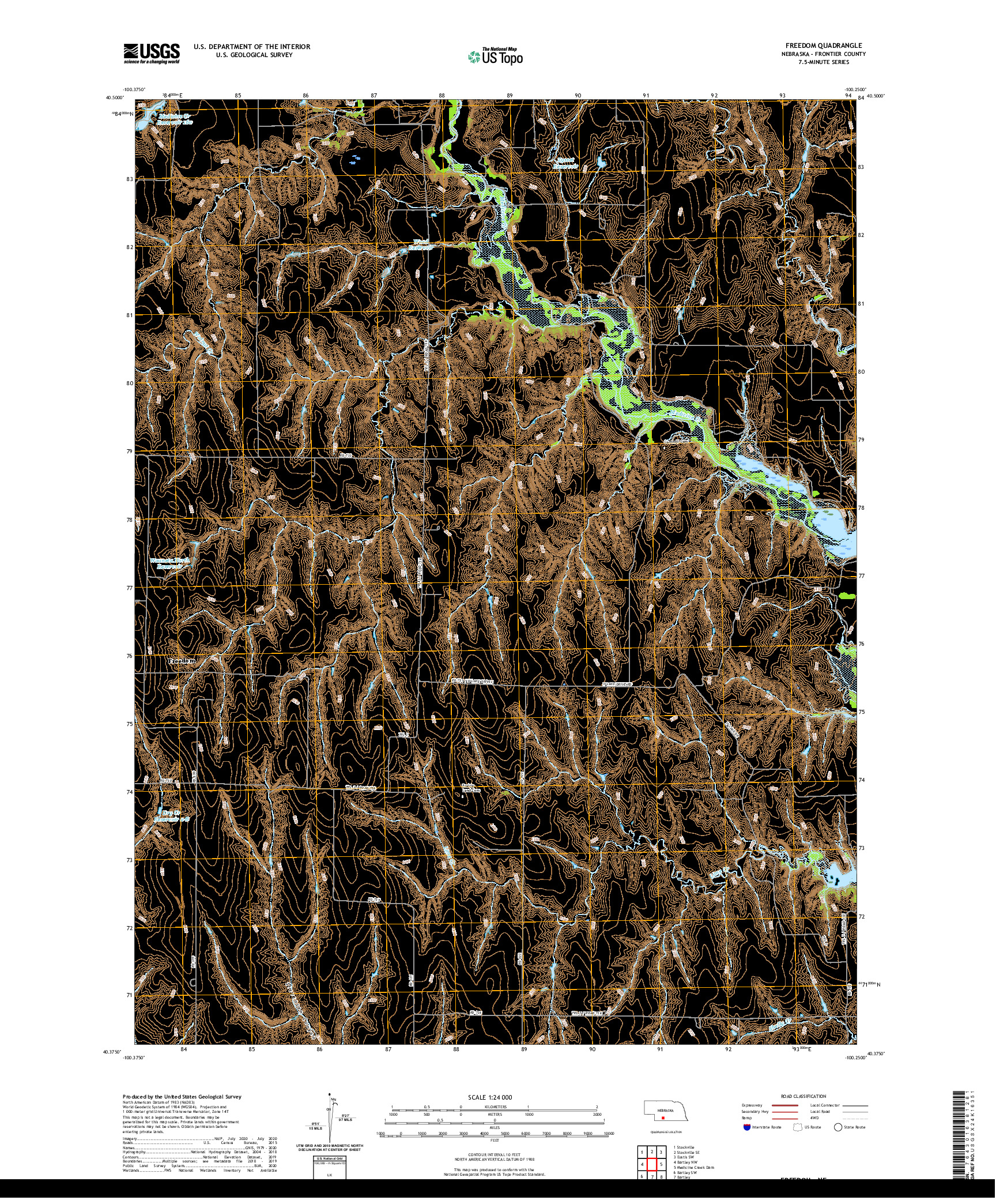 USGS US TOPO 7.5-MINUTE MAP FOR FREEDOM, NE 2021