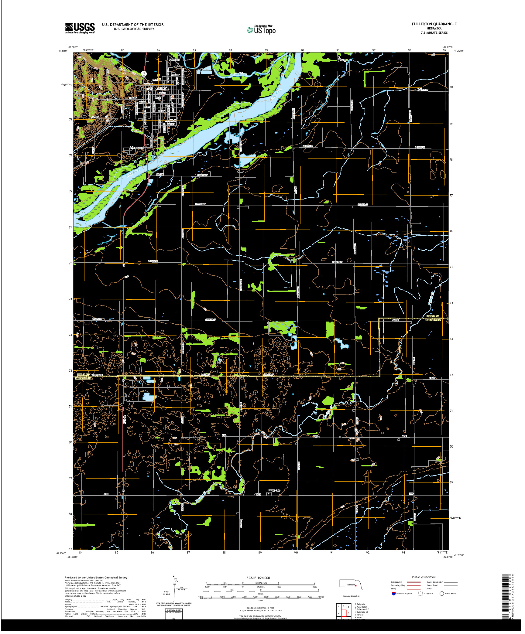 USGS US TOPO 7.5-MINUTE MAP FOR FULLERTON, NE 2021
