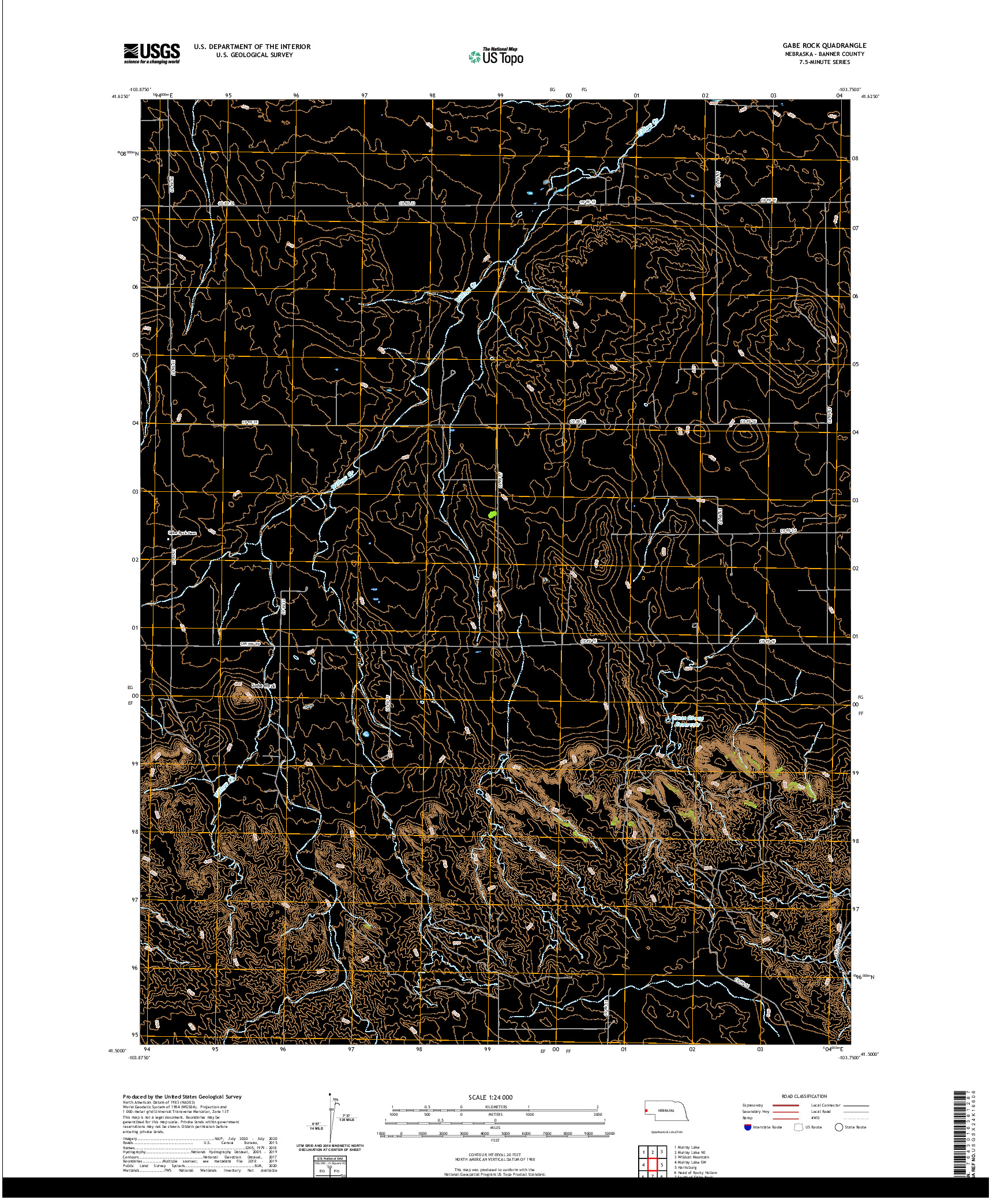 USGS US TOPO 7.5-MINUTE MAP FOR GABE ROCK, NE 2021