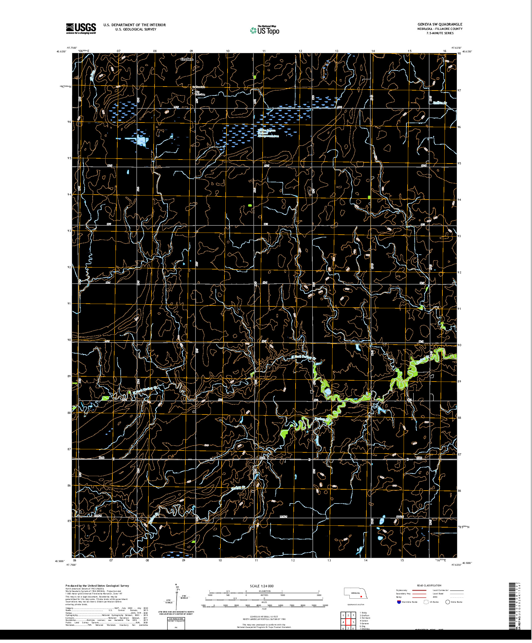 USGS US TOPO 7.5-MINUTE MAP FOR GENEVA SW, NE 2021