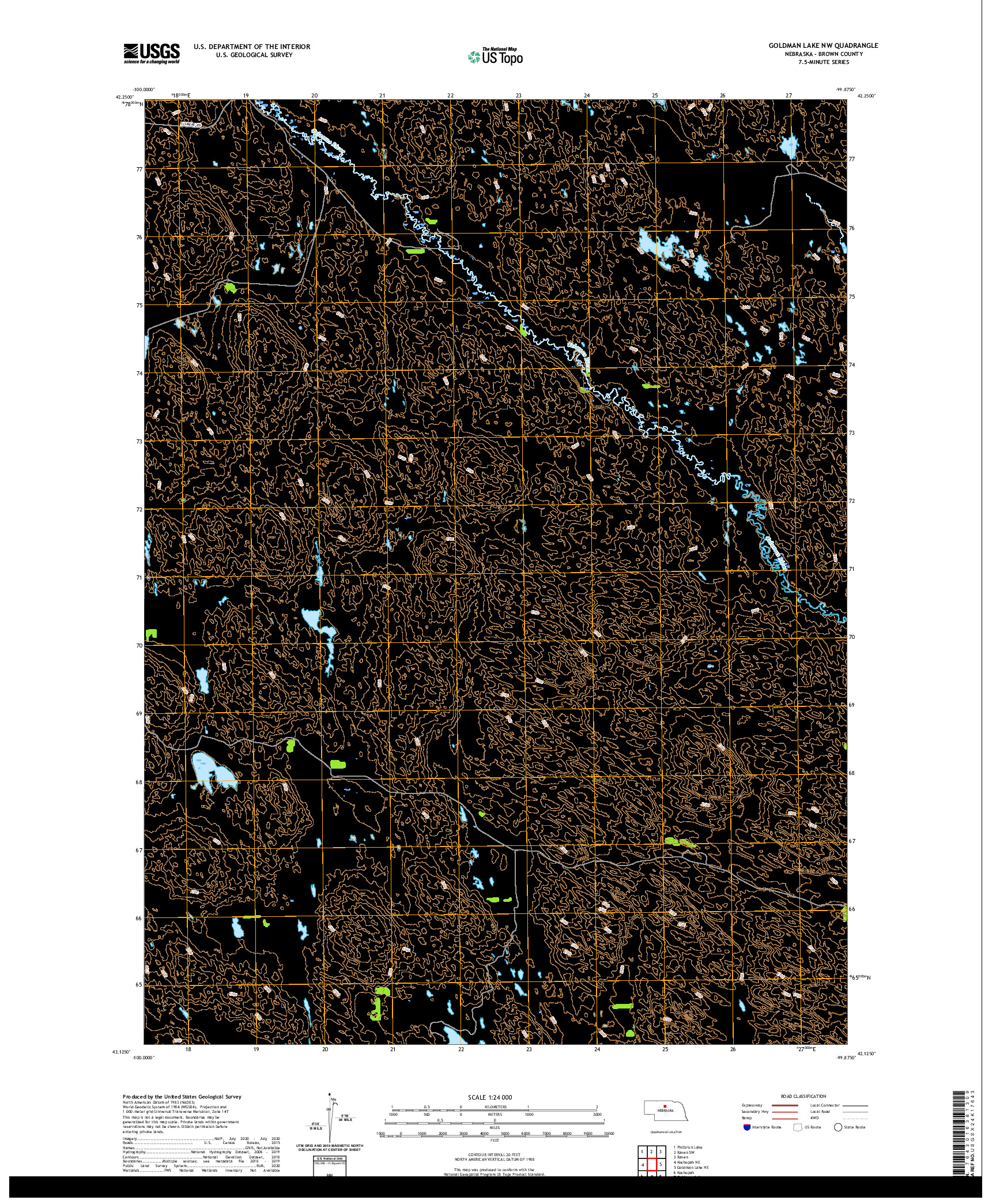 USGS US TOPO 7.5-MINUTE MAP FOR GOLDMAN LAKE NW, NE 2021