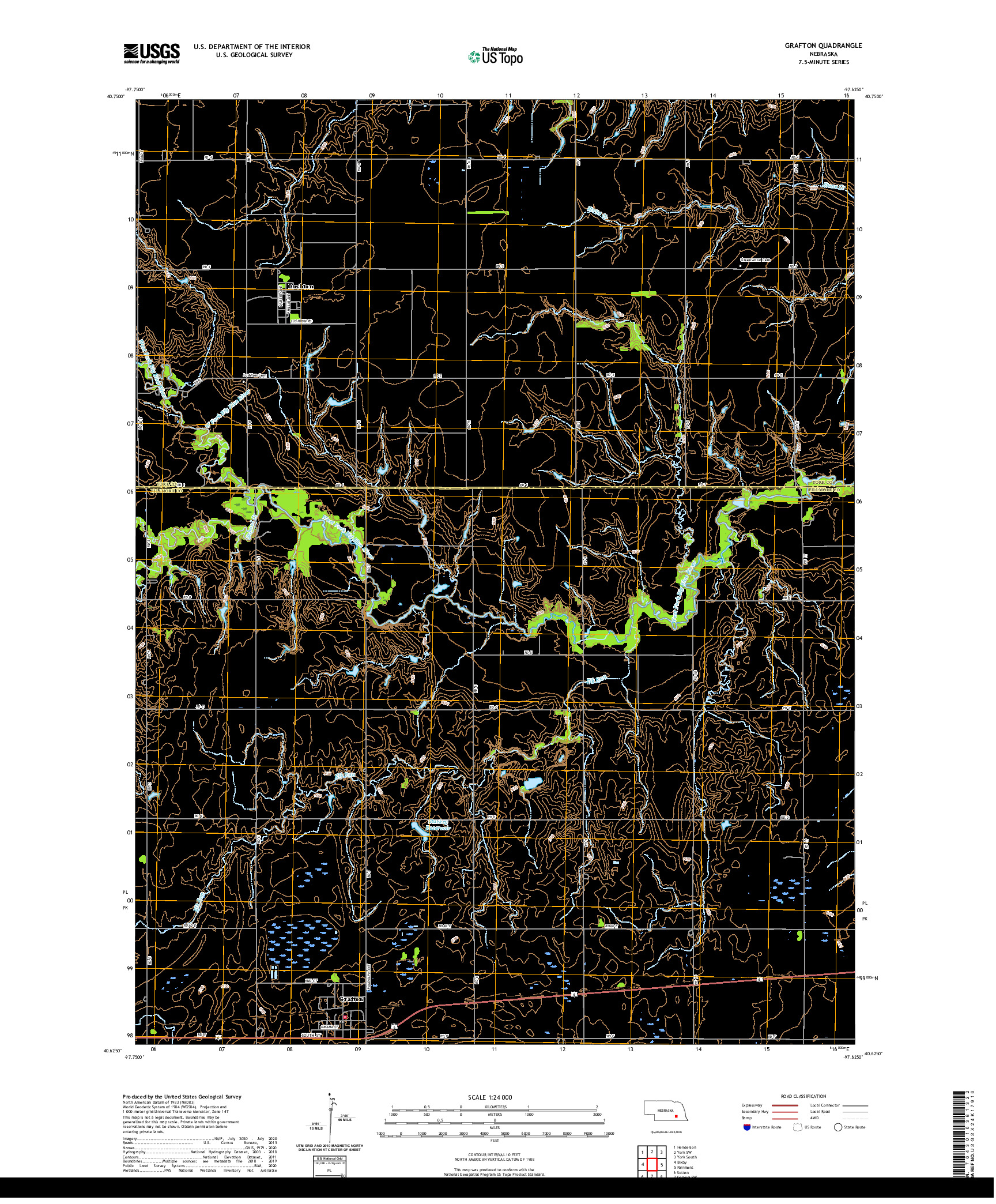 USGS US TOPO 7.5-MINUTE MAP FOR GRAFTON, NE 2021