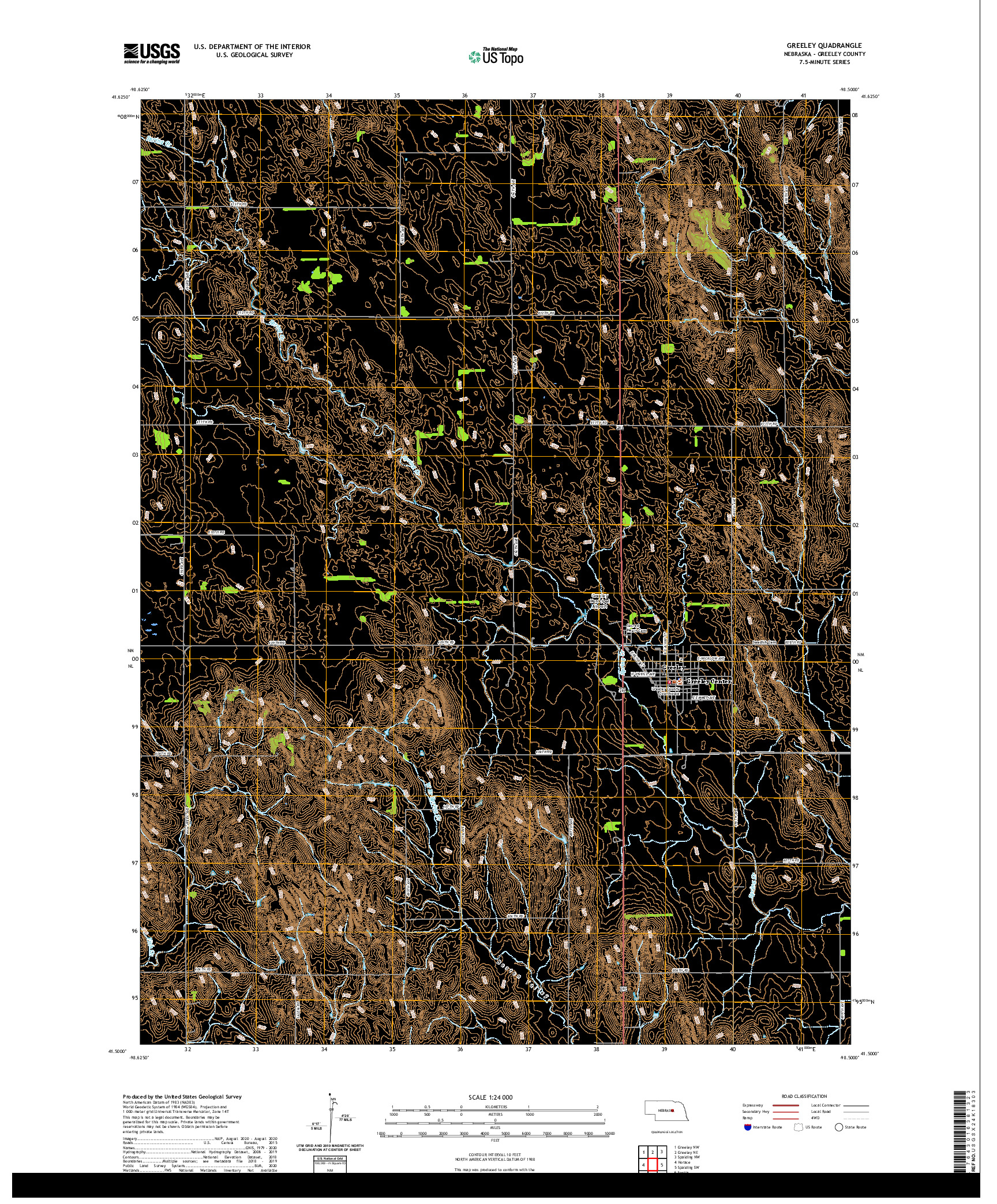 USGS US TOPO 7.5-MINUTE MAP FOR GREELEY, NE 2021