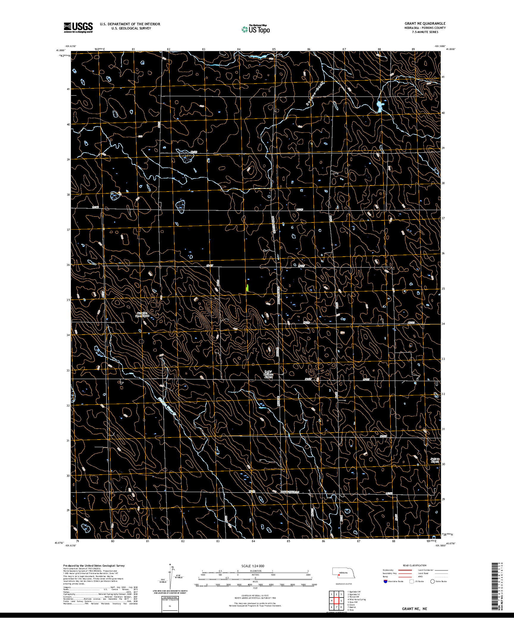 USGS US TOPO 7.5-MINUTE MAP FOR GRANT NE, NE 2021