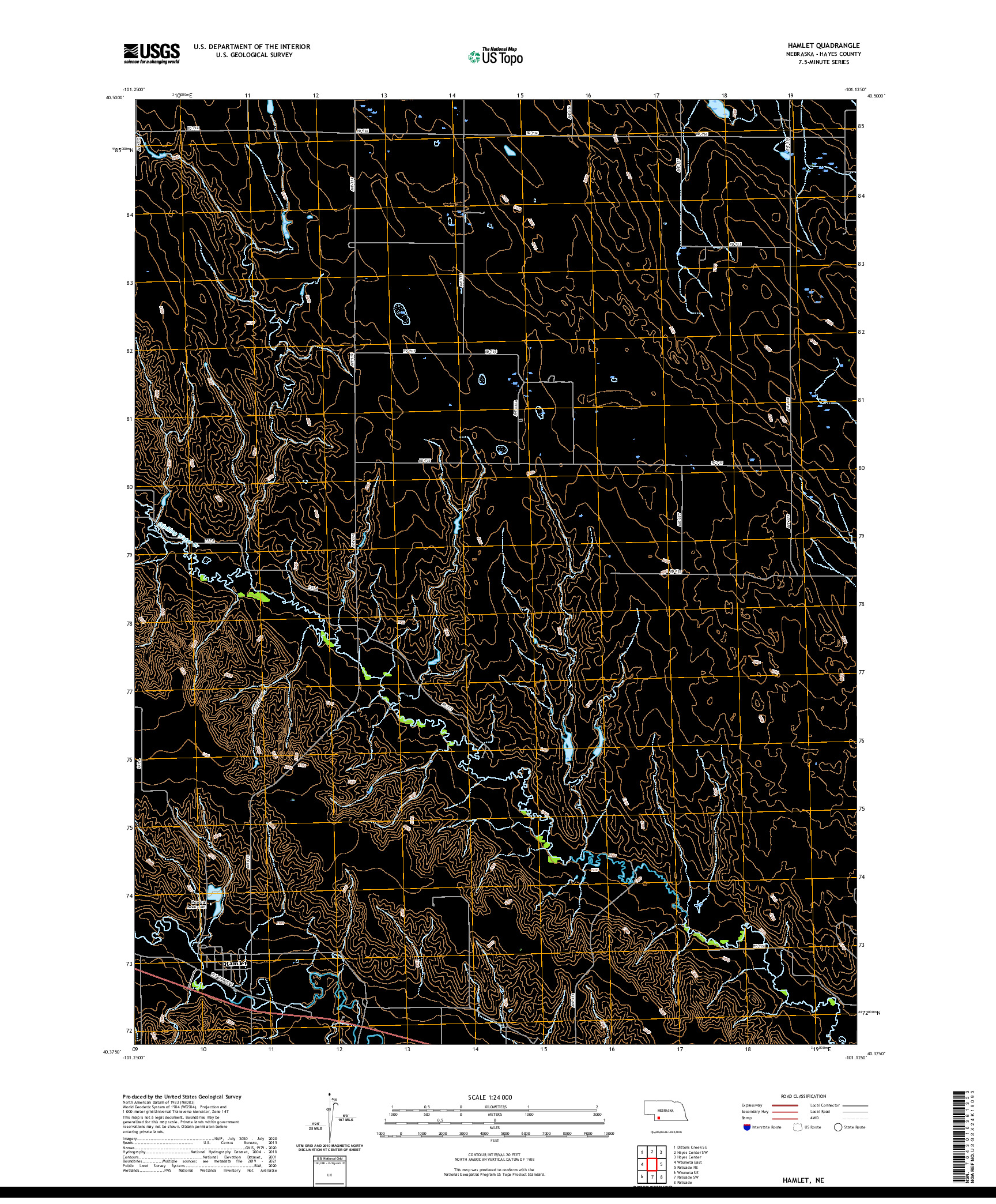 USGS US TOPO 7.5-MINUTE MAP FOR HAMLET, NE 2021