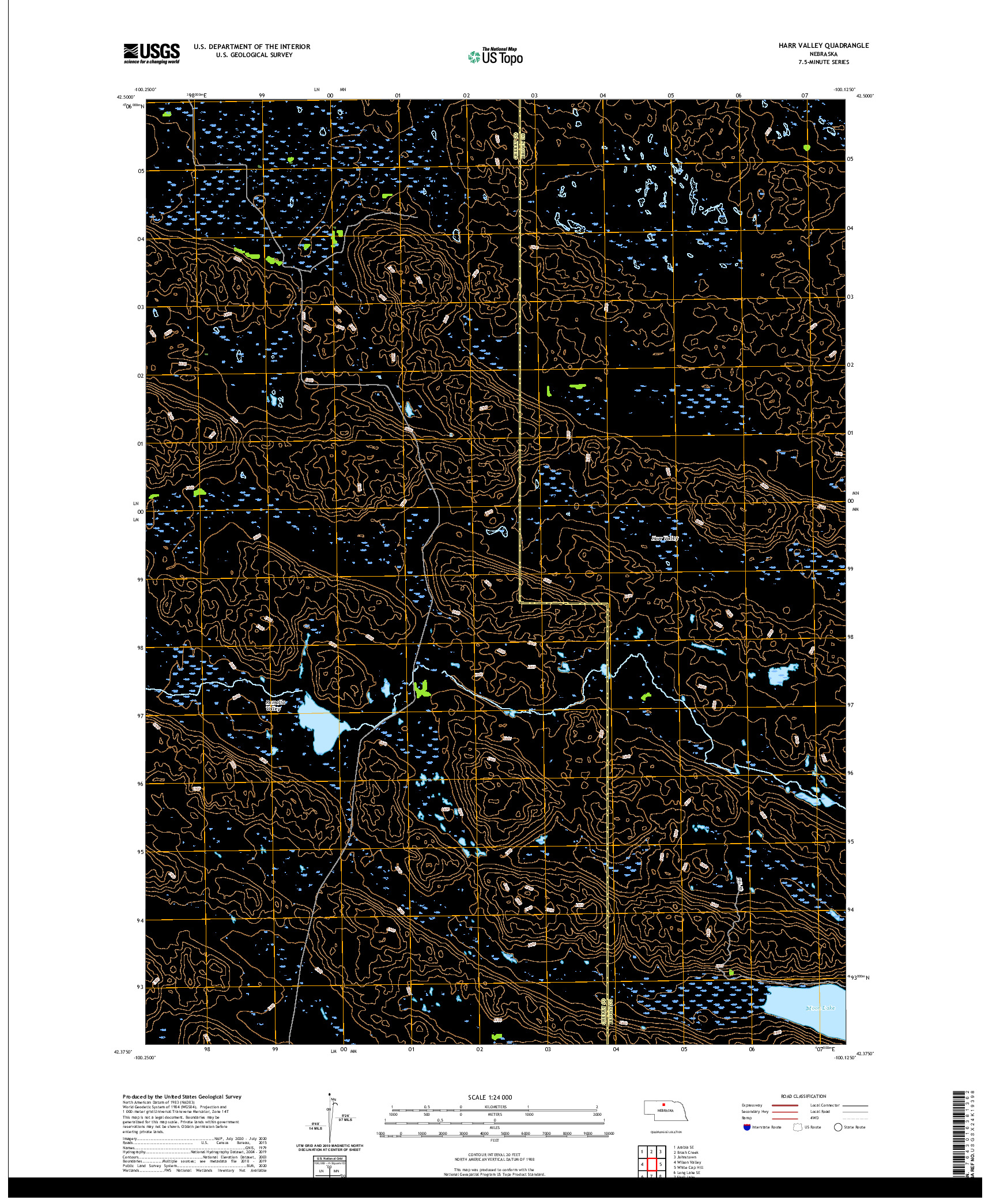 USGS US TOPO 7.5-MINUTE MAP FOR HARR VALLEY, NE 2021