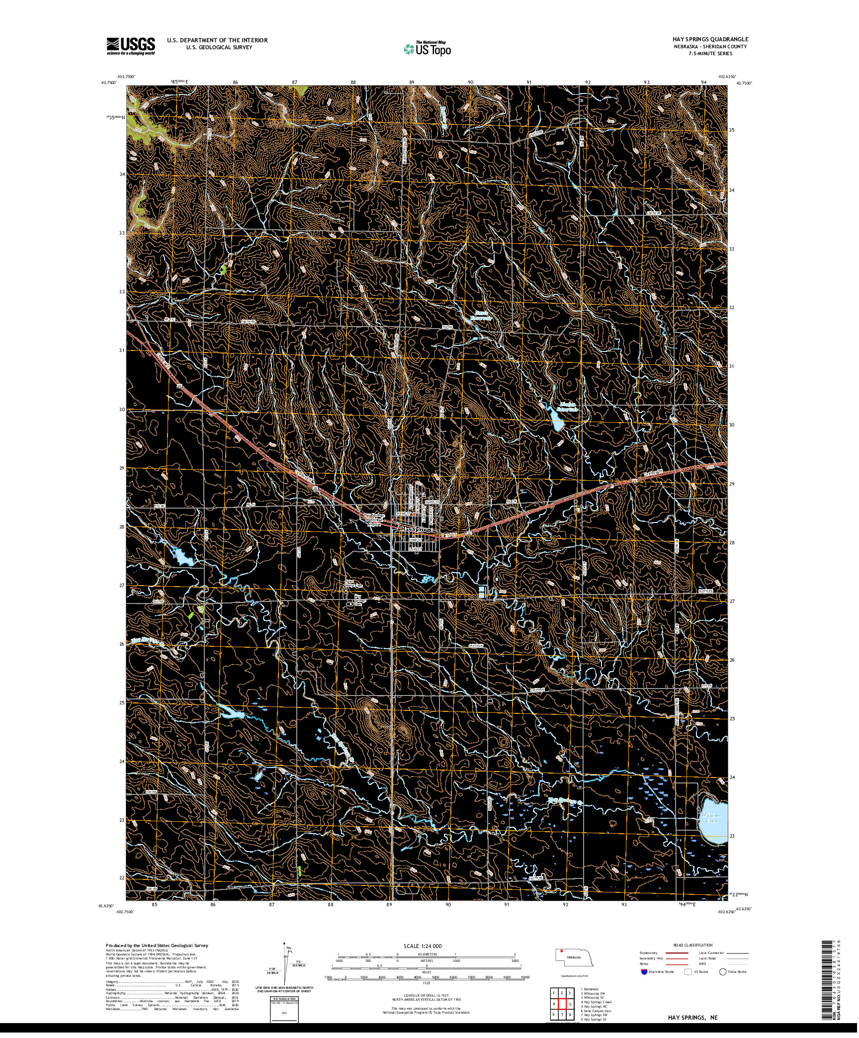 USGS US TOPO 7.5-MINUTE MAP FOR HAY SPRINGS, NE 2021
