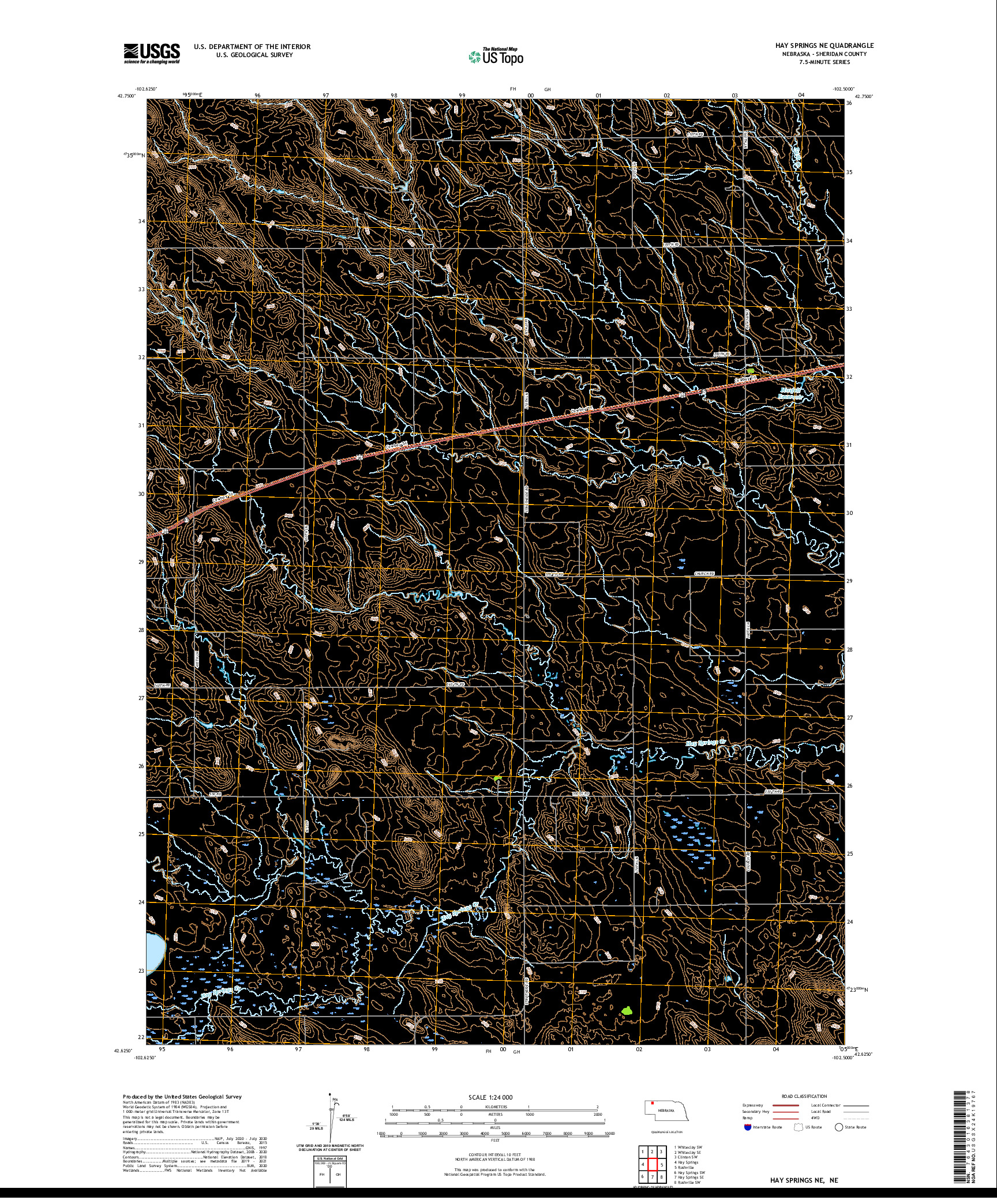 USGS US TOPO 7.5-MINUTE MAP FOR HAY SPRINGS NE, NE 2021