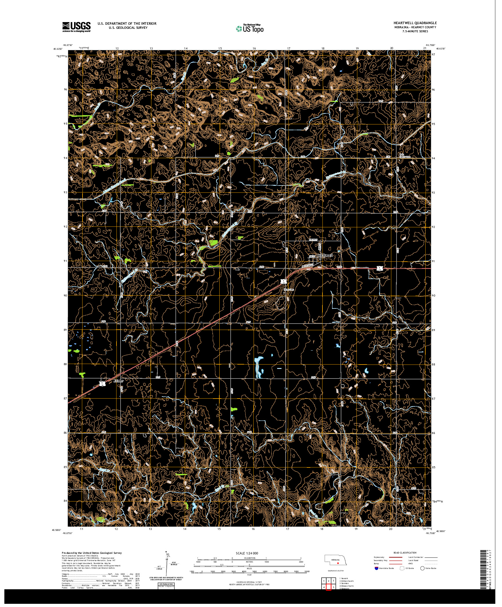 USGS US TOPO 7.5-MINUTE MAP FOR HEARTWELL, NE 2021