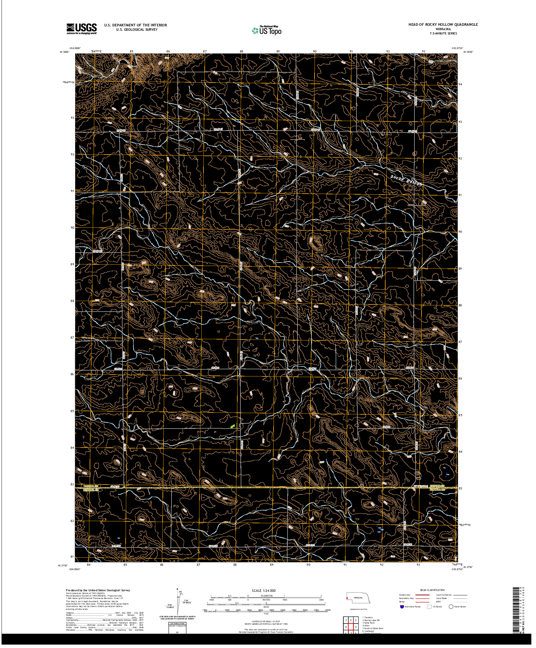 USGS US TOPO 7.5-MINUTE MAP FOR HEAD OF ROCKY HOLLOW, NE 2021