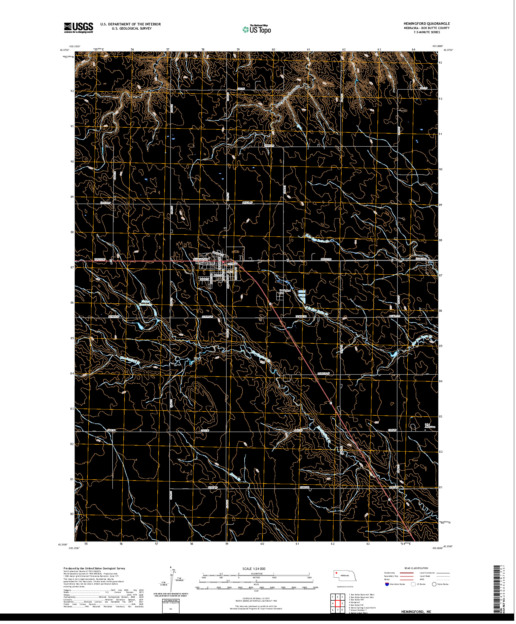 USGS US TOPO 7.5-MINUTE MAP FOR HEMINGFORD, NE 2021