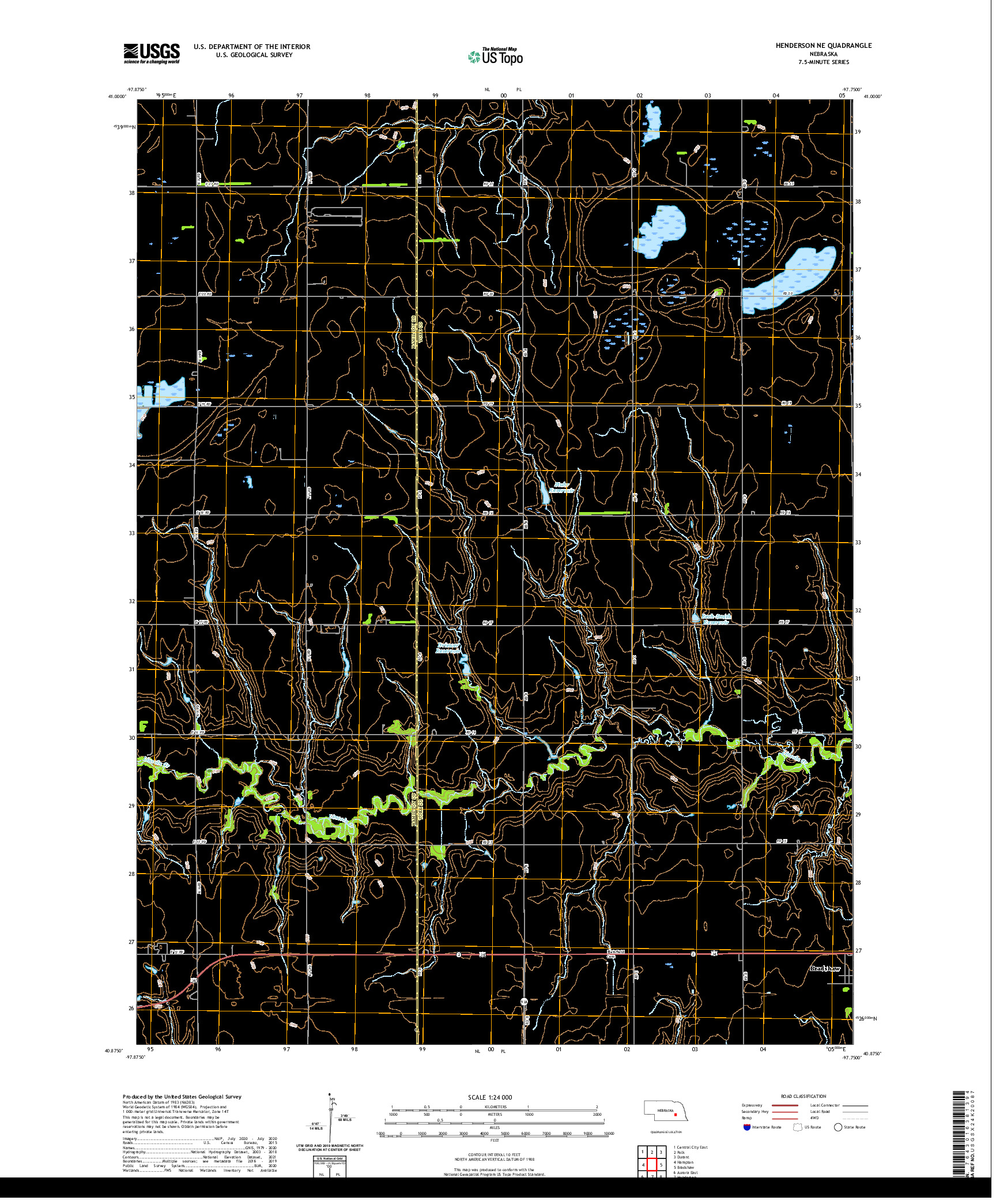 USGS US TOPO 7.5-MINUTE MAP FOR HENDERSON NE, NE 2021