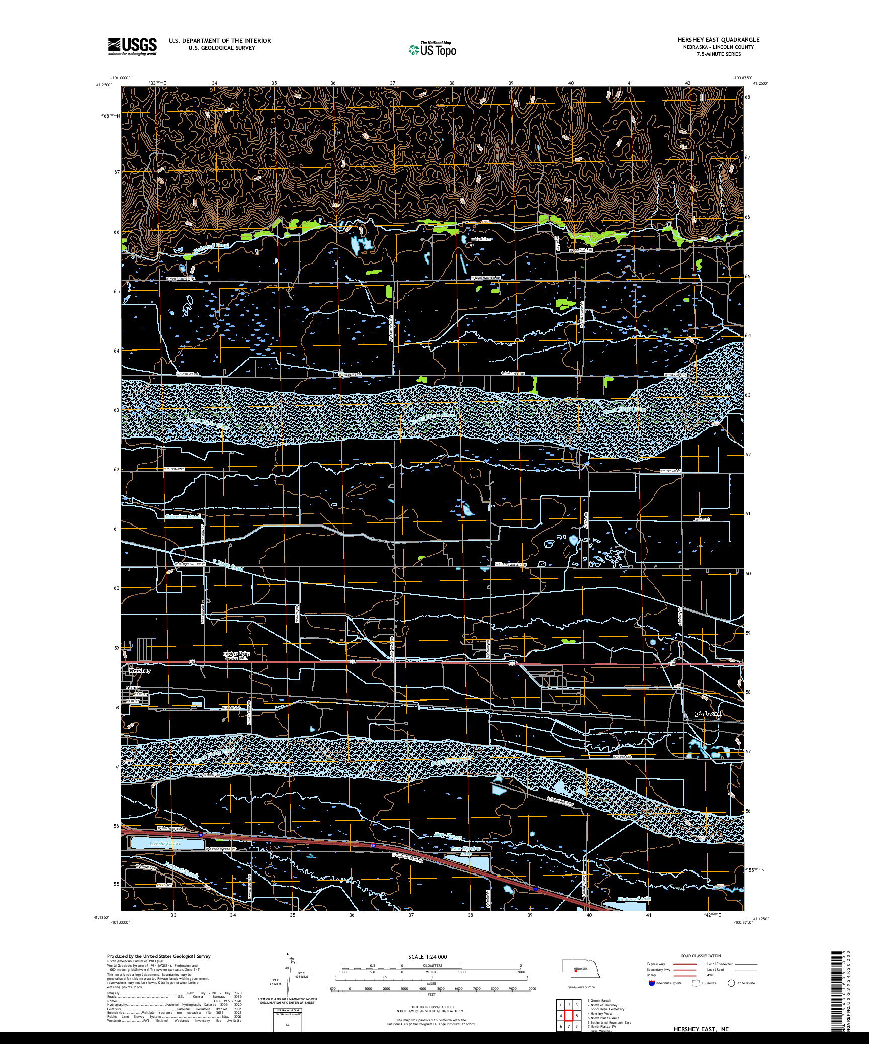 USGS US TOPO 7.5-MINUTE MAP FOR HERSHEY EAST, NE 2021