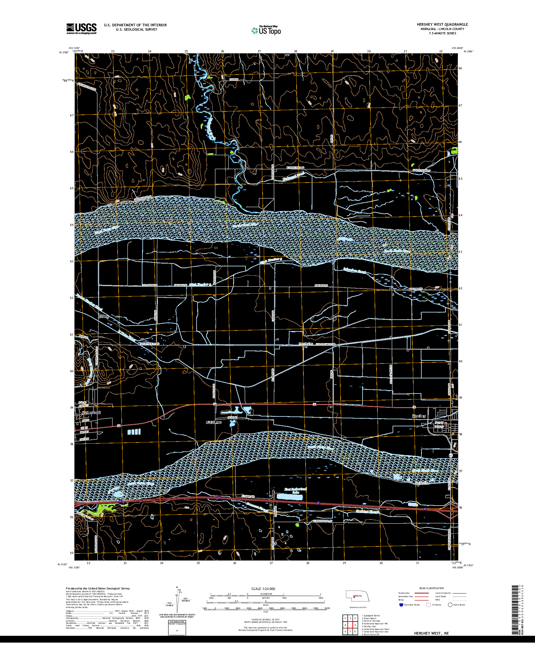 USGS US TOPO 7.5-MINUTE MAP FOR HERSHEY WEST, NE 2021