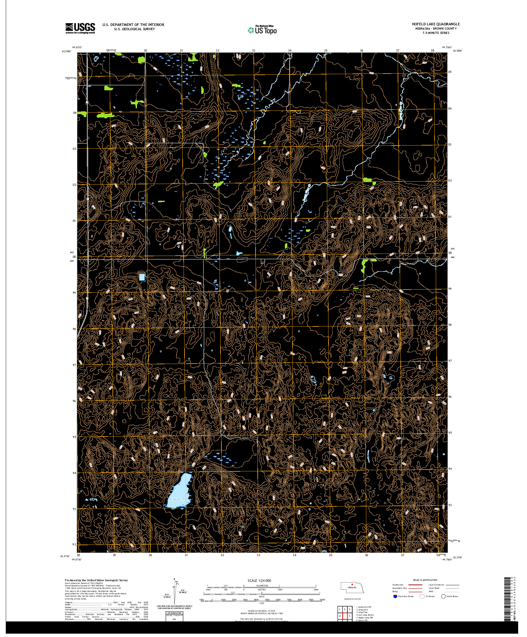 USGS US TOPO 7.5-MINUTE MAP FOR HOFELD LAKE, NE 2021