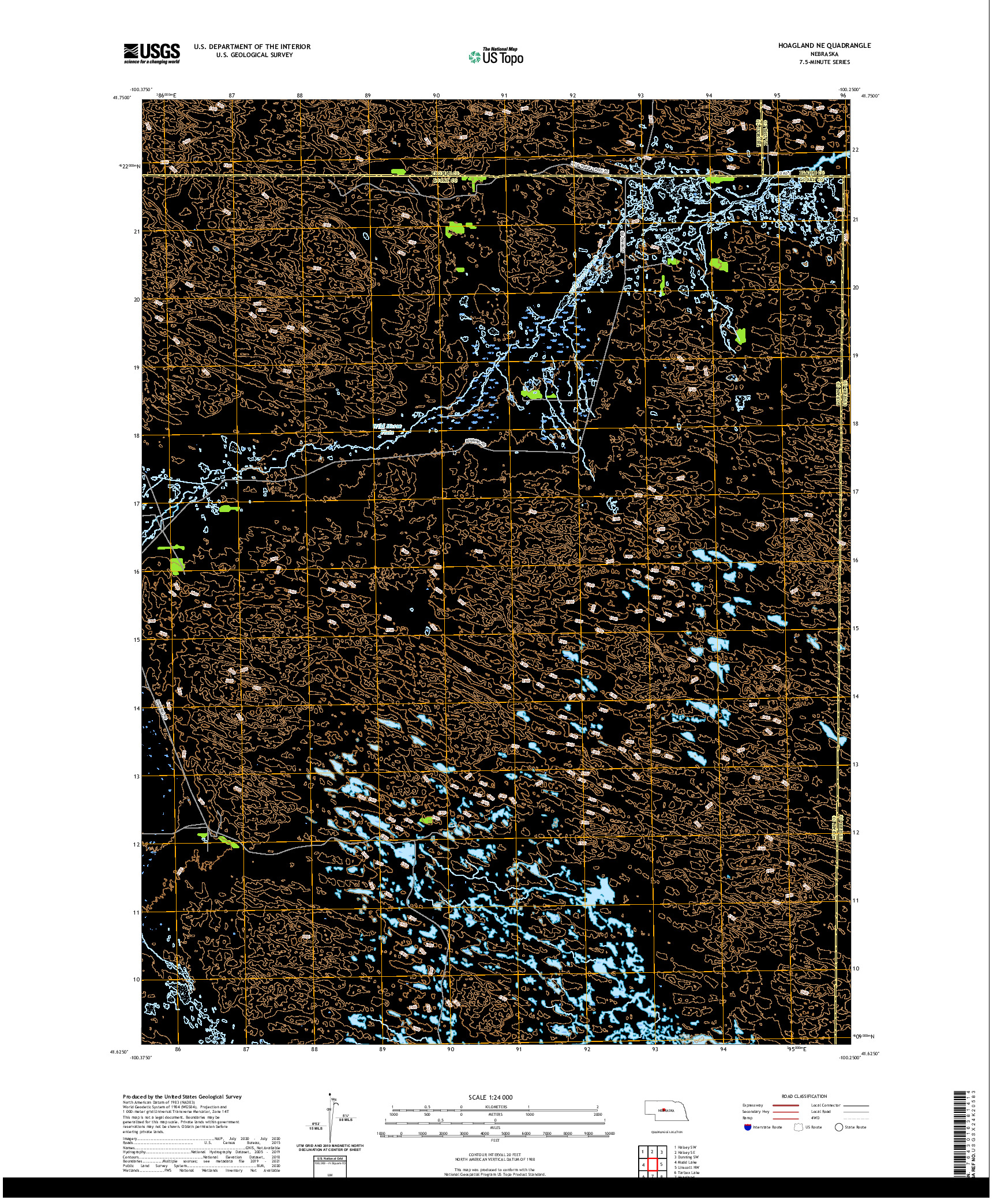 USGS US TOPO 7.5-MINUTE MAP FOR HOAGLAND NE, NE 2021